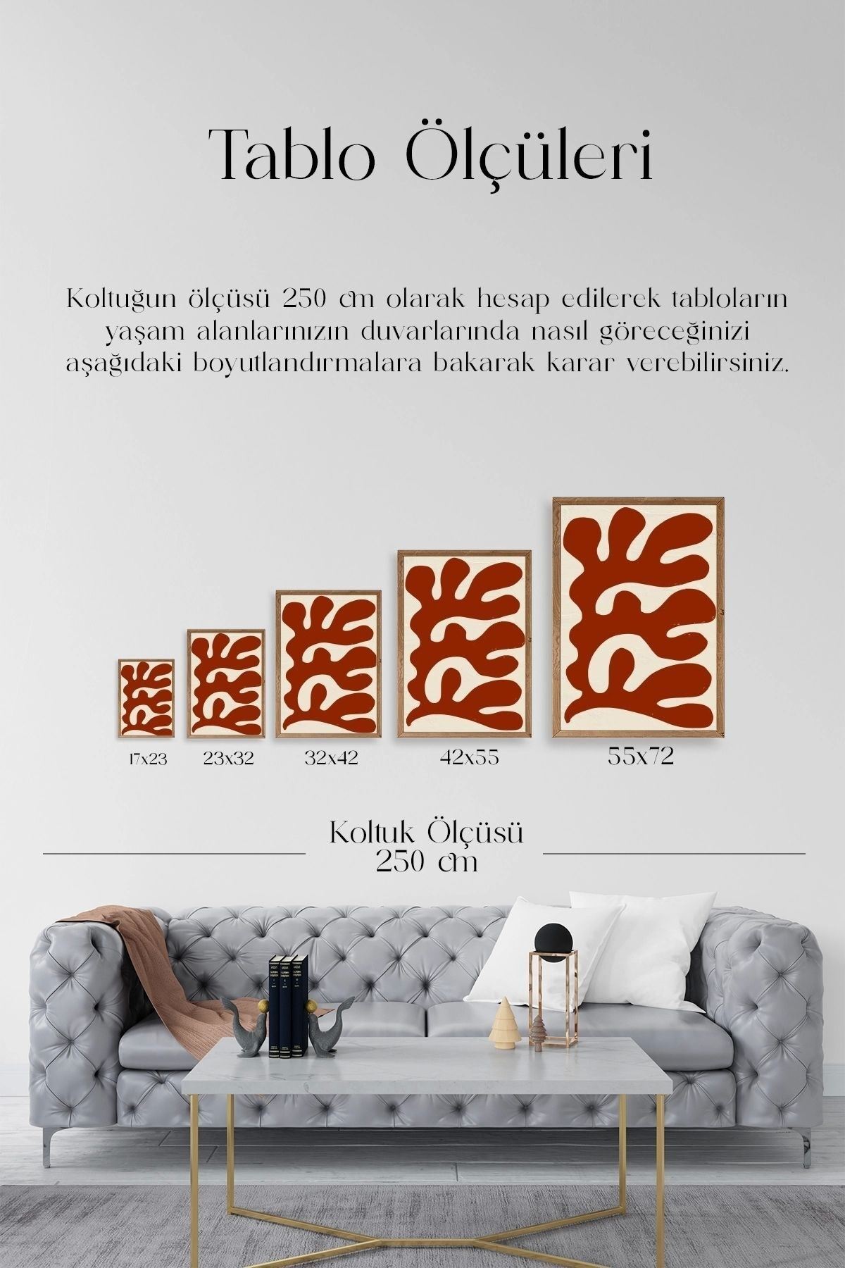 Soyut Ahşap Çerçeveli Tablo 30 x 42