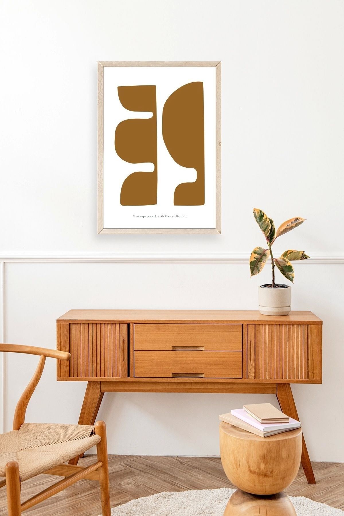 Soyut Ahşap Çerçeveli Tablo 30 x 42