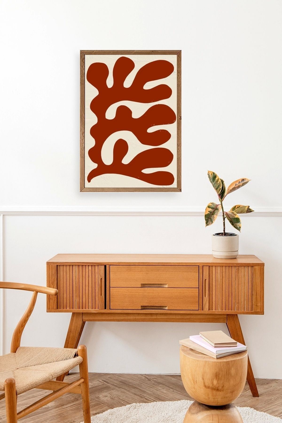 Soyut Ahşap Çerçeveli Tablo 50 x 70