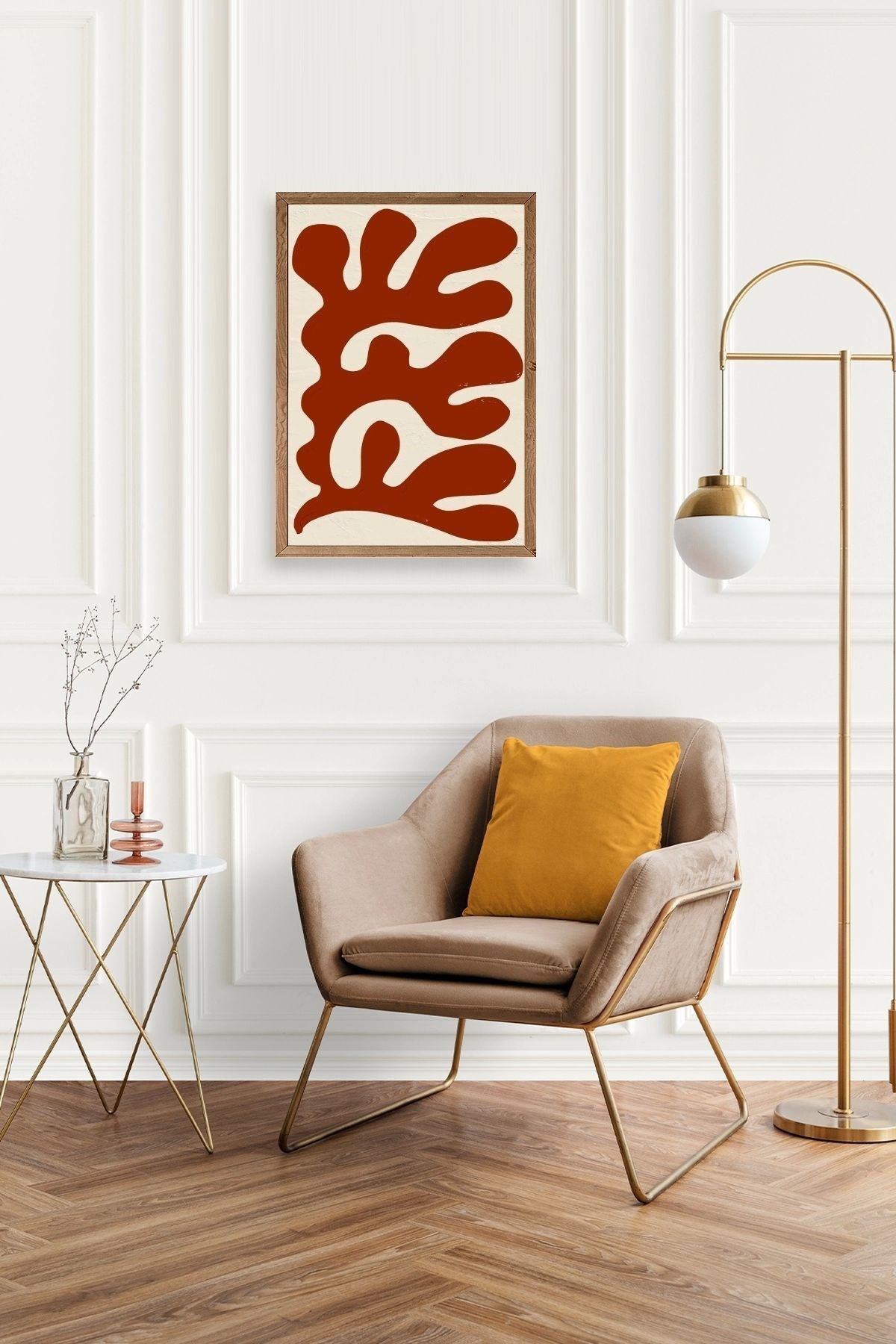 Soyut Ahşap Çerçeveli Tablo 50 x 70