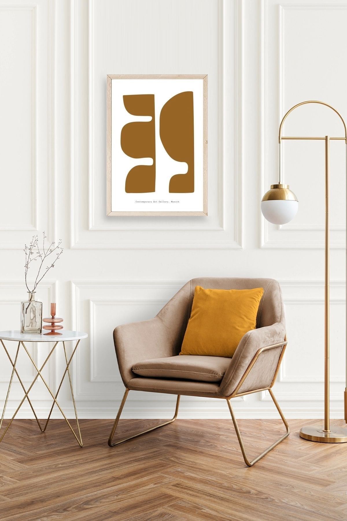 Soyut Ahşap Çerçeveli Tablo 17 x 23