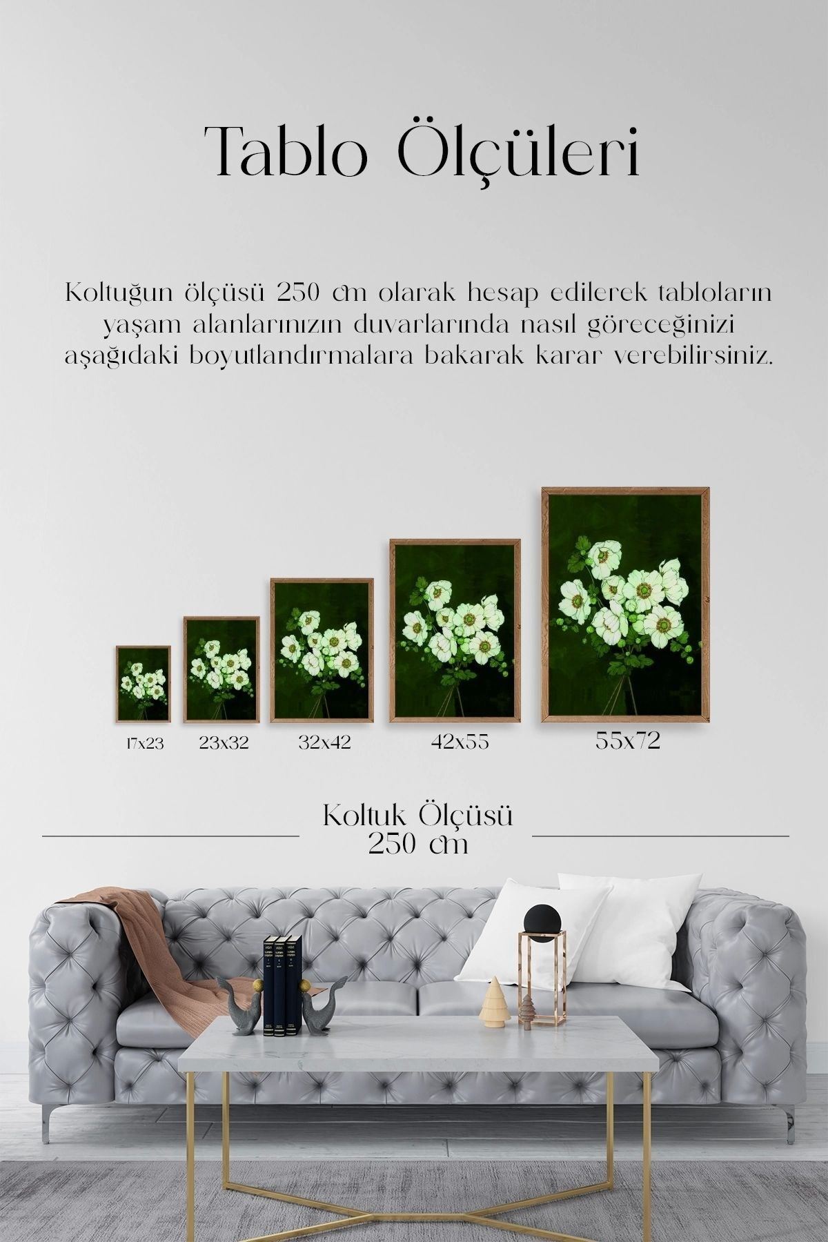Çiçekler Ahşap Çerçeveli Tablo 17 x 23