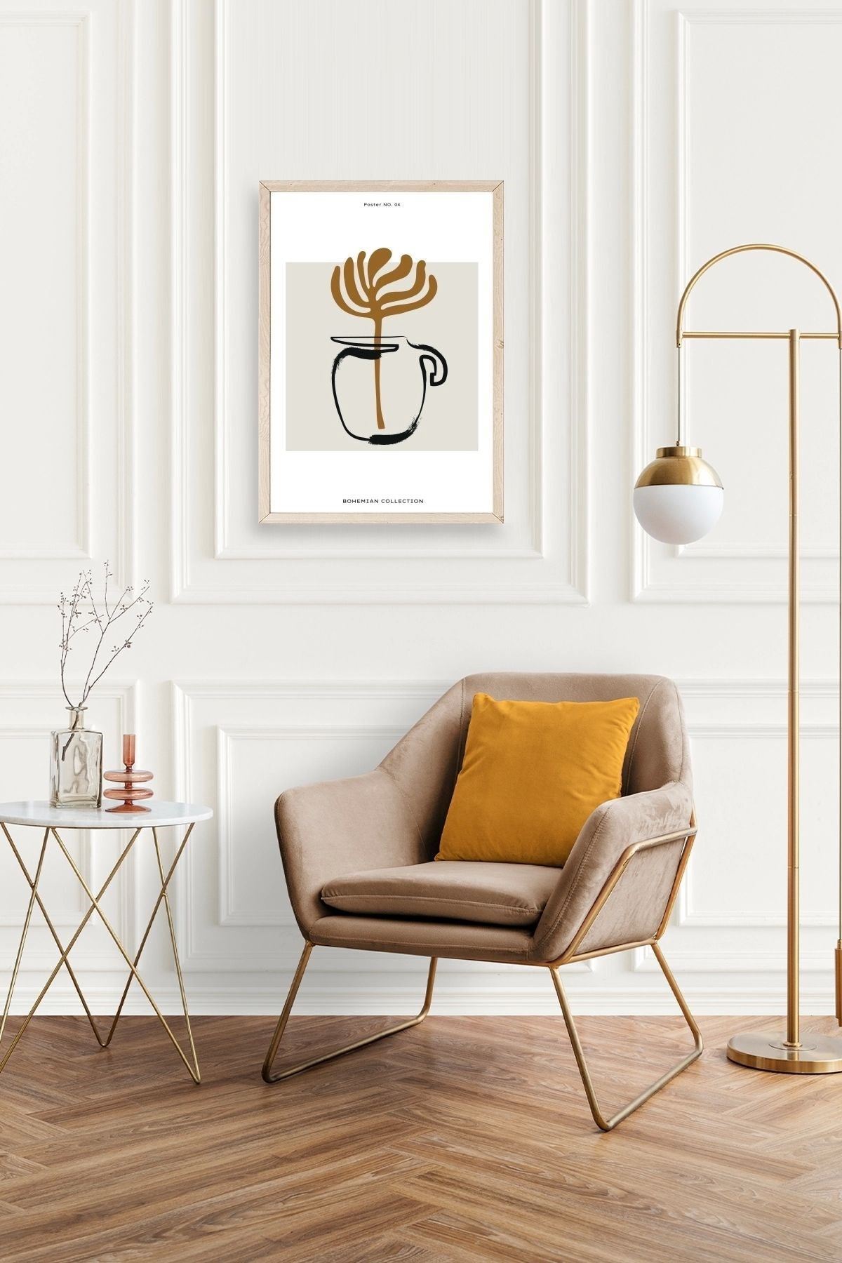 Kahve Ahşap Çerçeveli Tablo 50 x 70