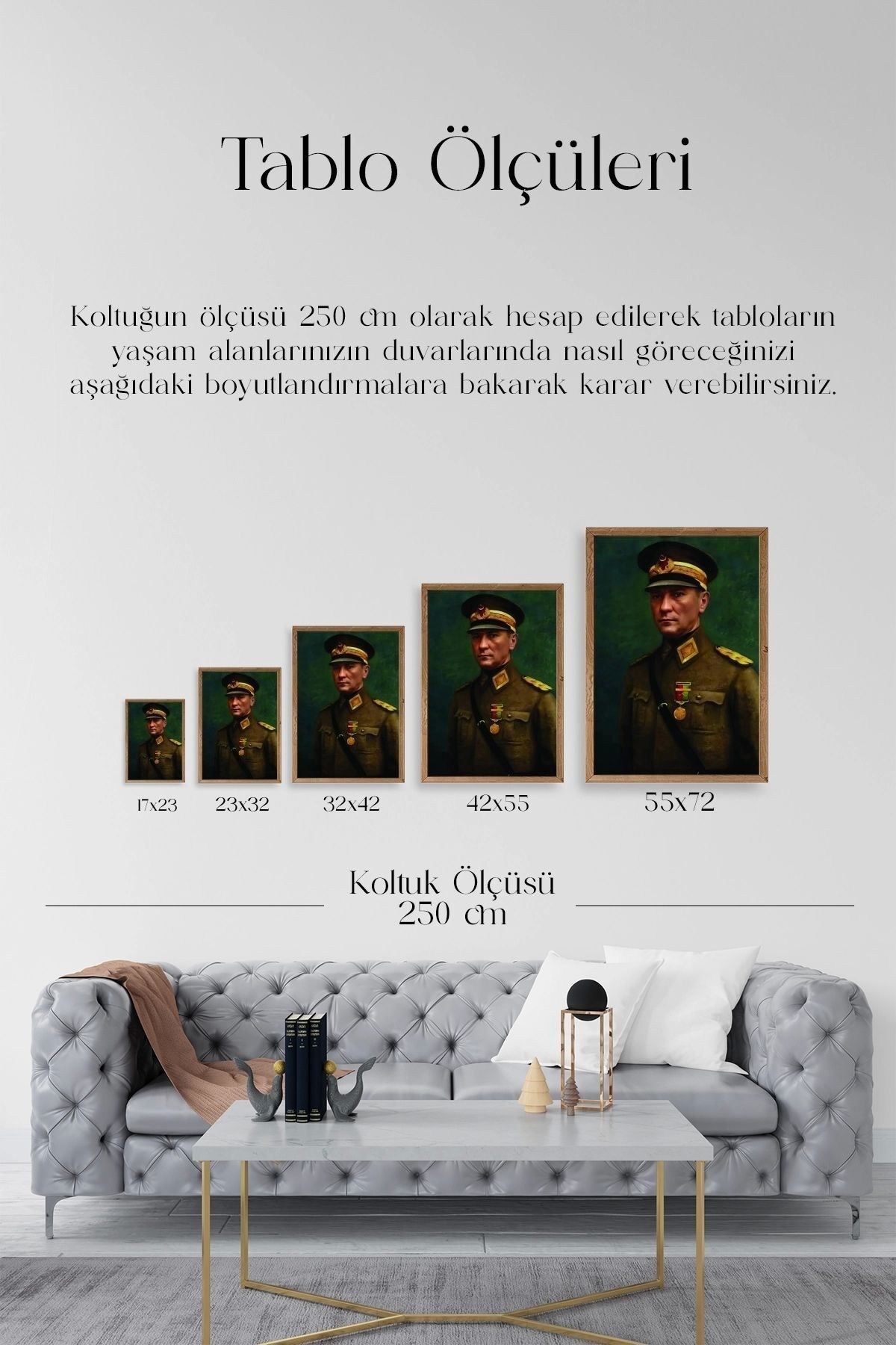 Atatürk Ahşap Çerçeveli Tablo 50 x 70