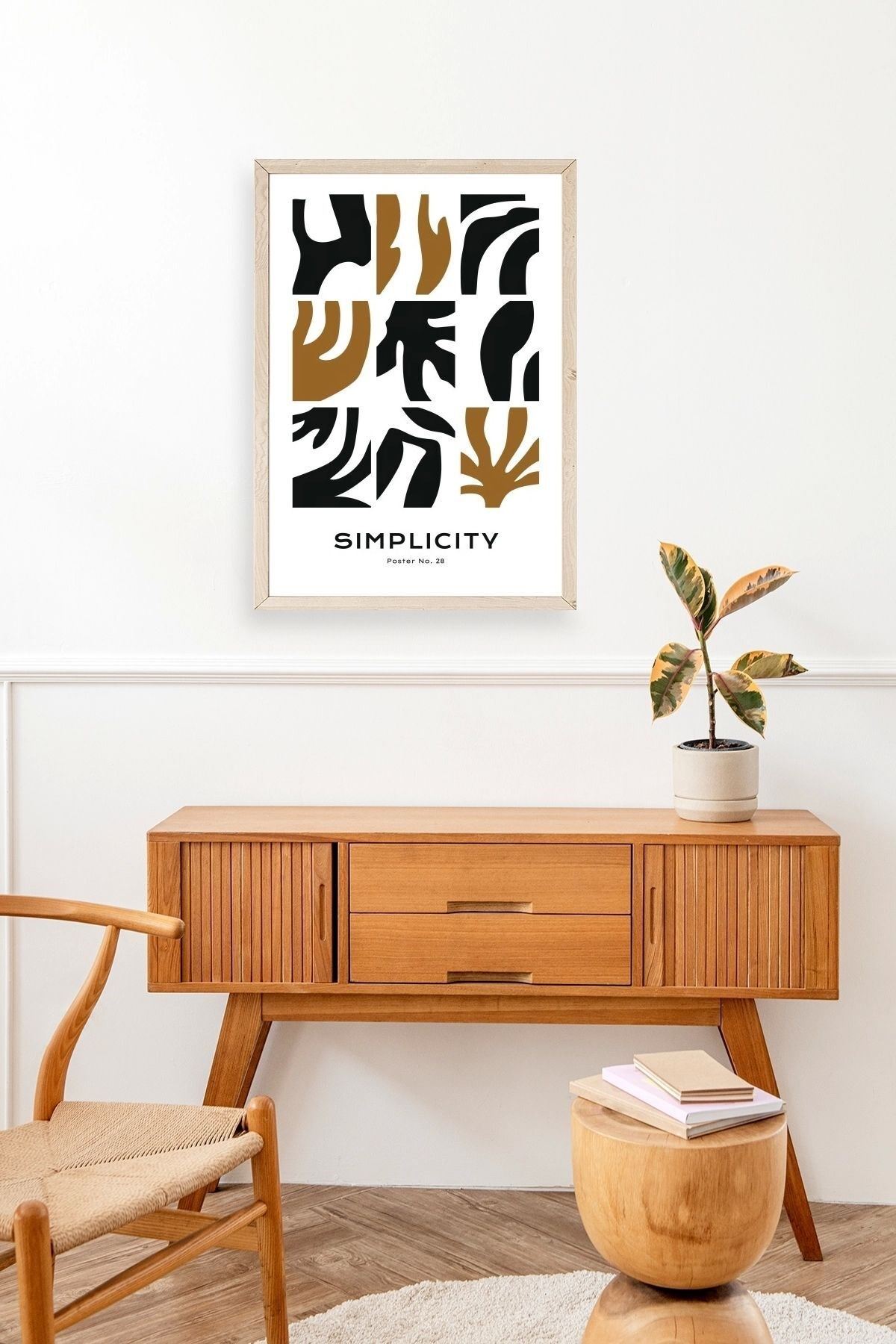 Soyut Poster Ahşap Çerçeveli Tablo 50 x 70