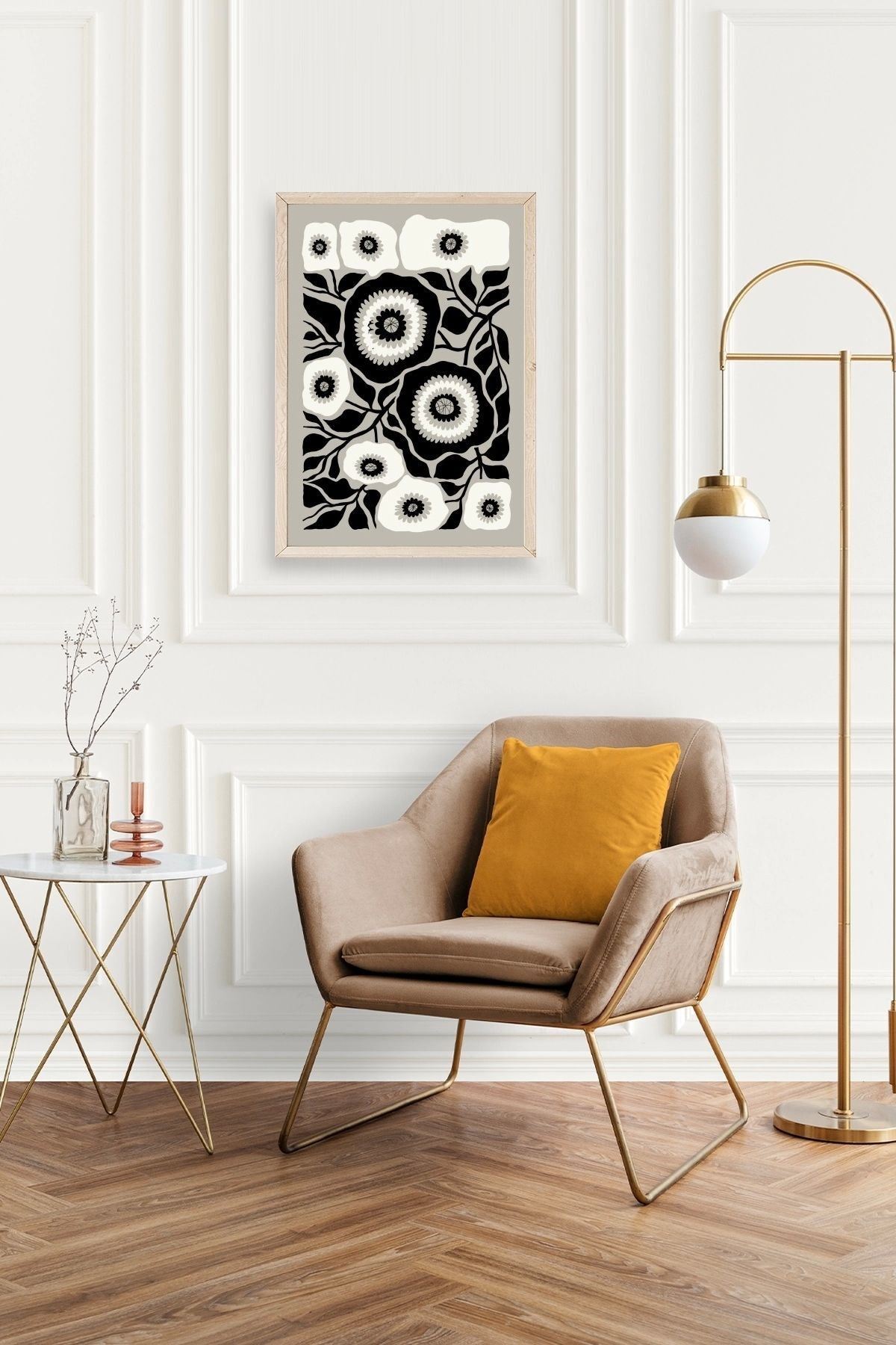 Çiçek Ahşap Çerçeveli Tablo 30 x 42