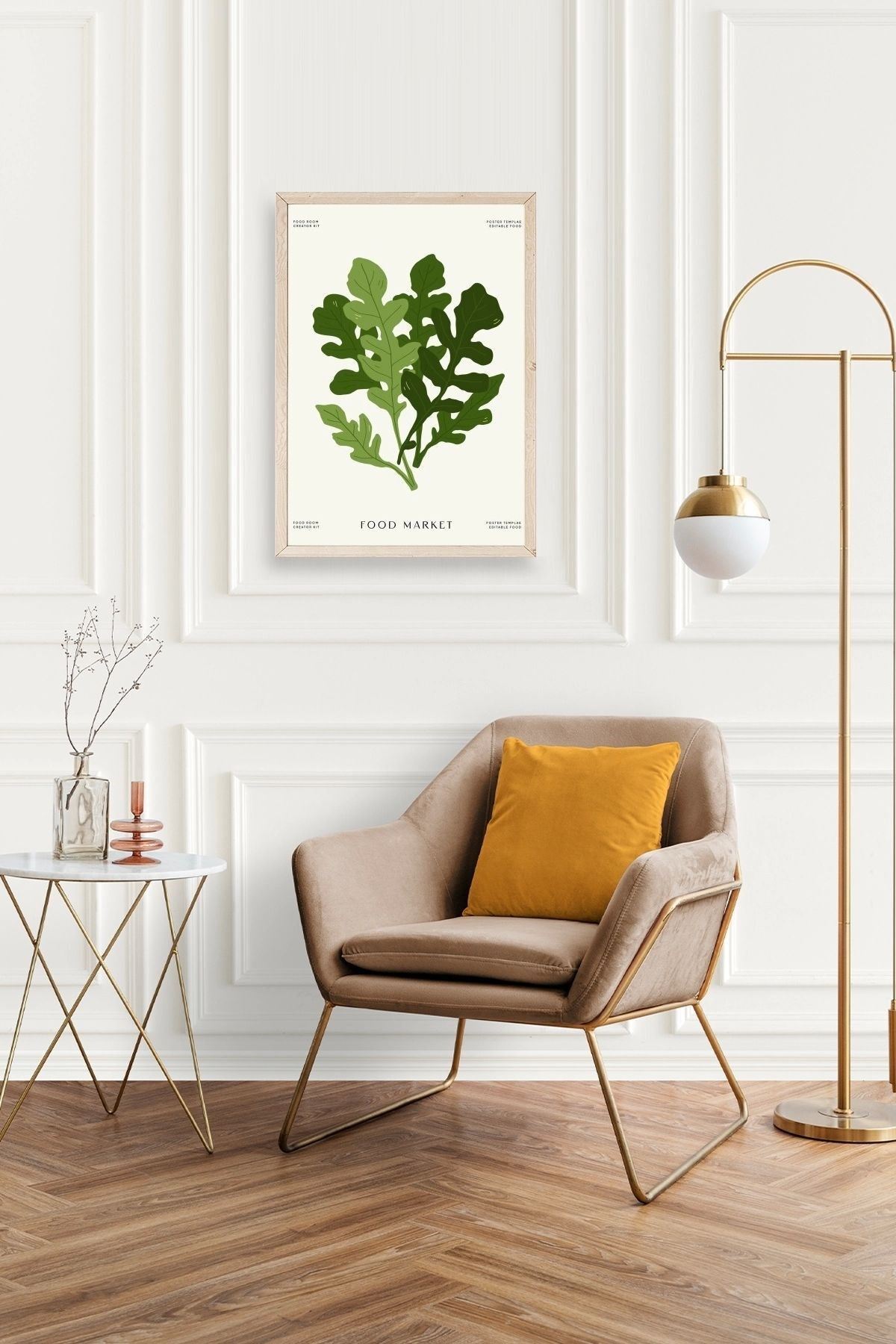 Yaprak Ahşap Çerçeveli Tablo 30 x 42