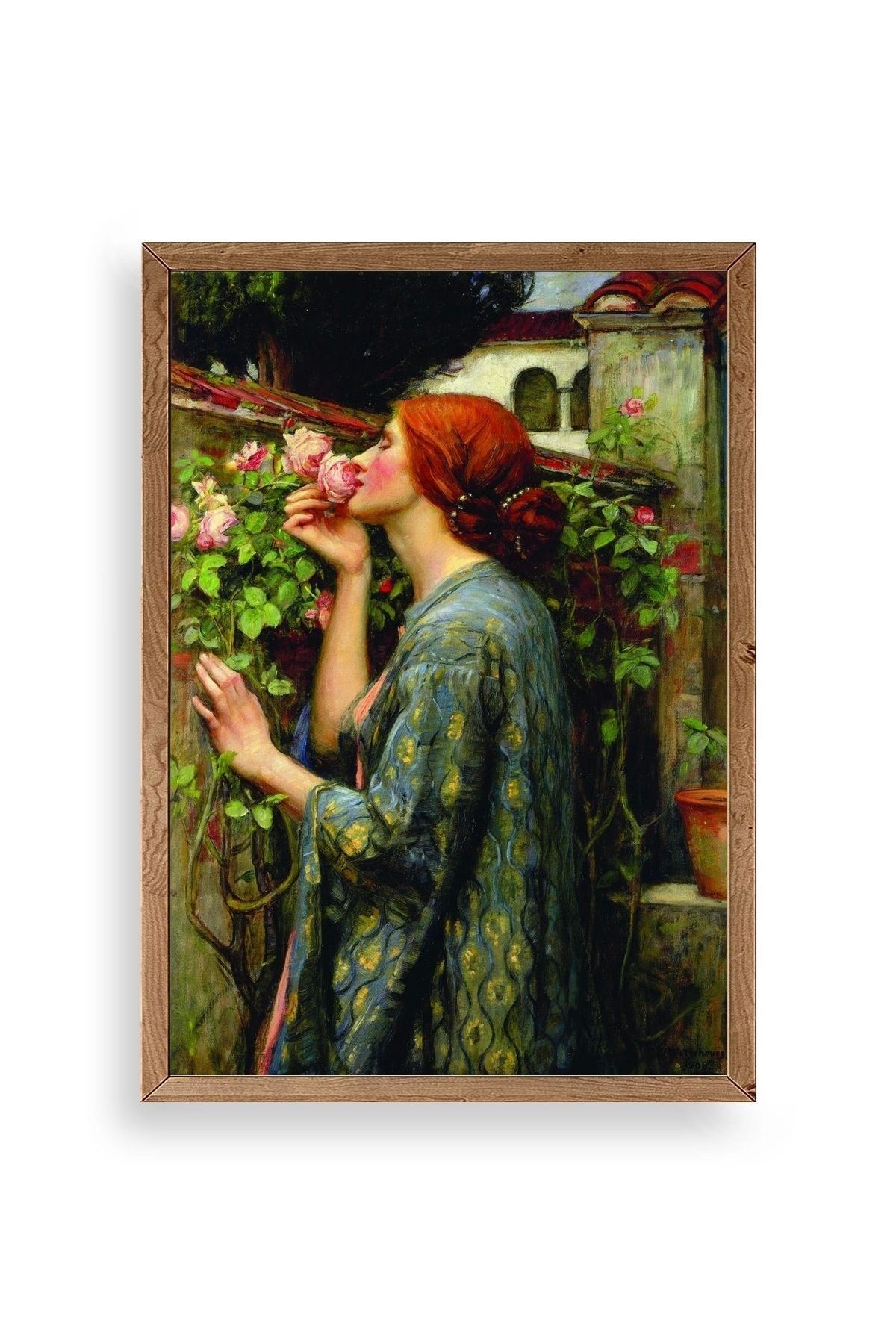 Kadın Ahşap Çerçeveli Tablo 17 x 23