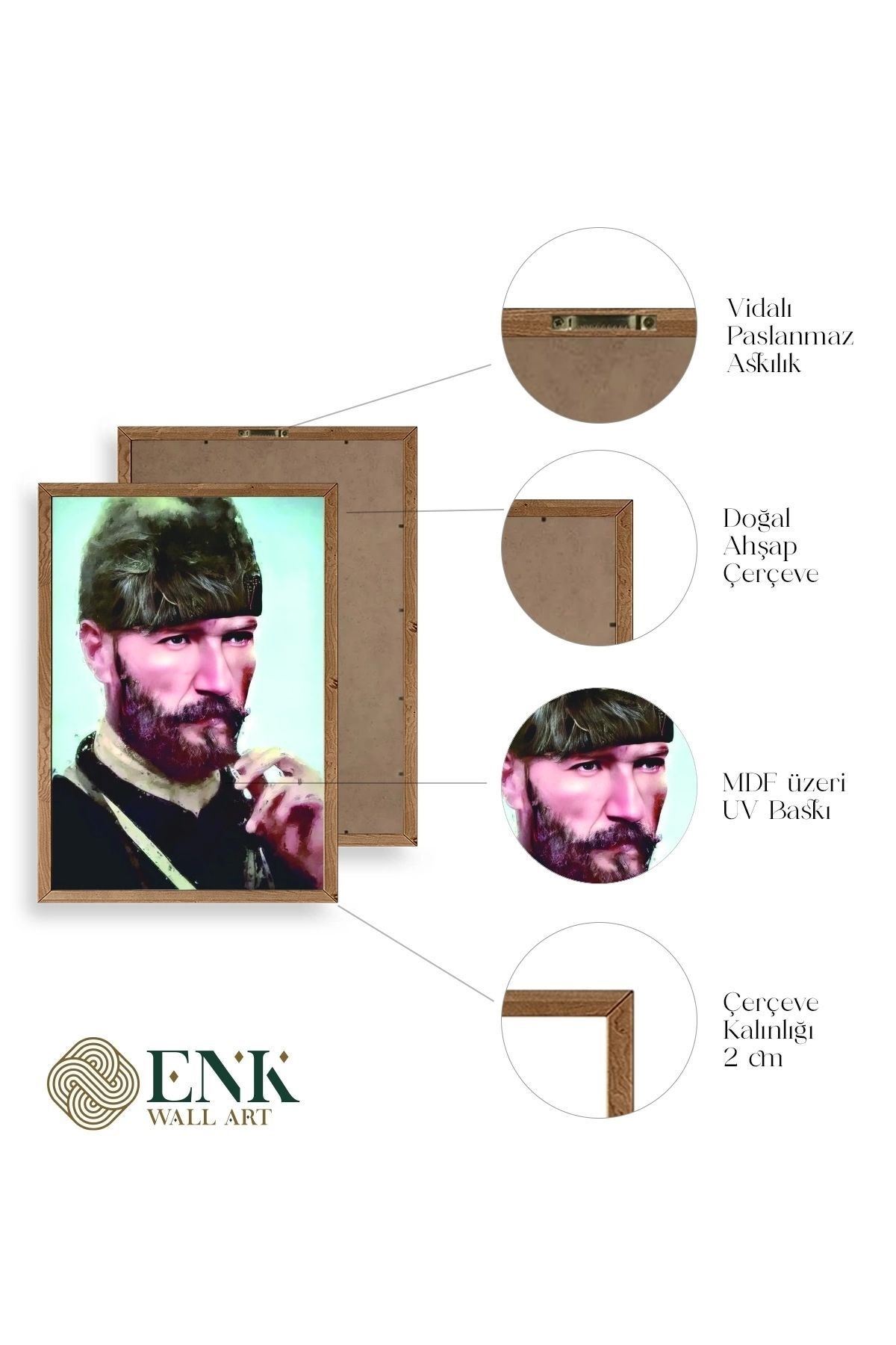 Atatürk Ahşap Çerçeveli Tablo 30 x 42
