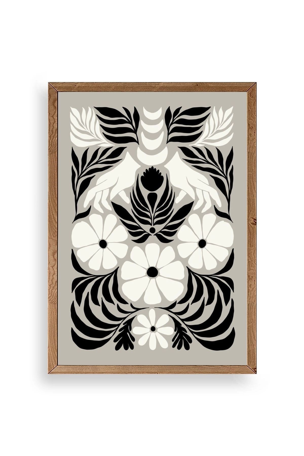 Çiçek Ahşap Çerçeveli Tablo 50 x 70