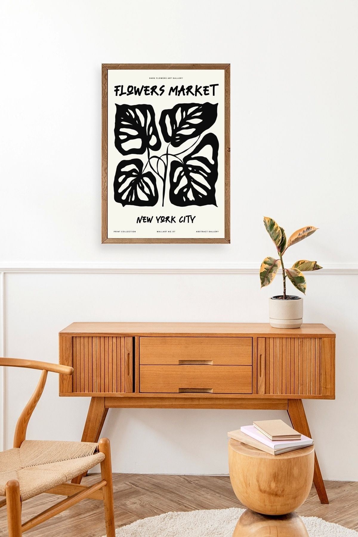 Yaprak Ahşap Çerçeveli Tablo 30 x 42