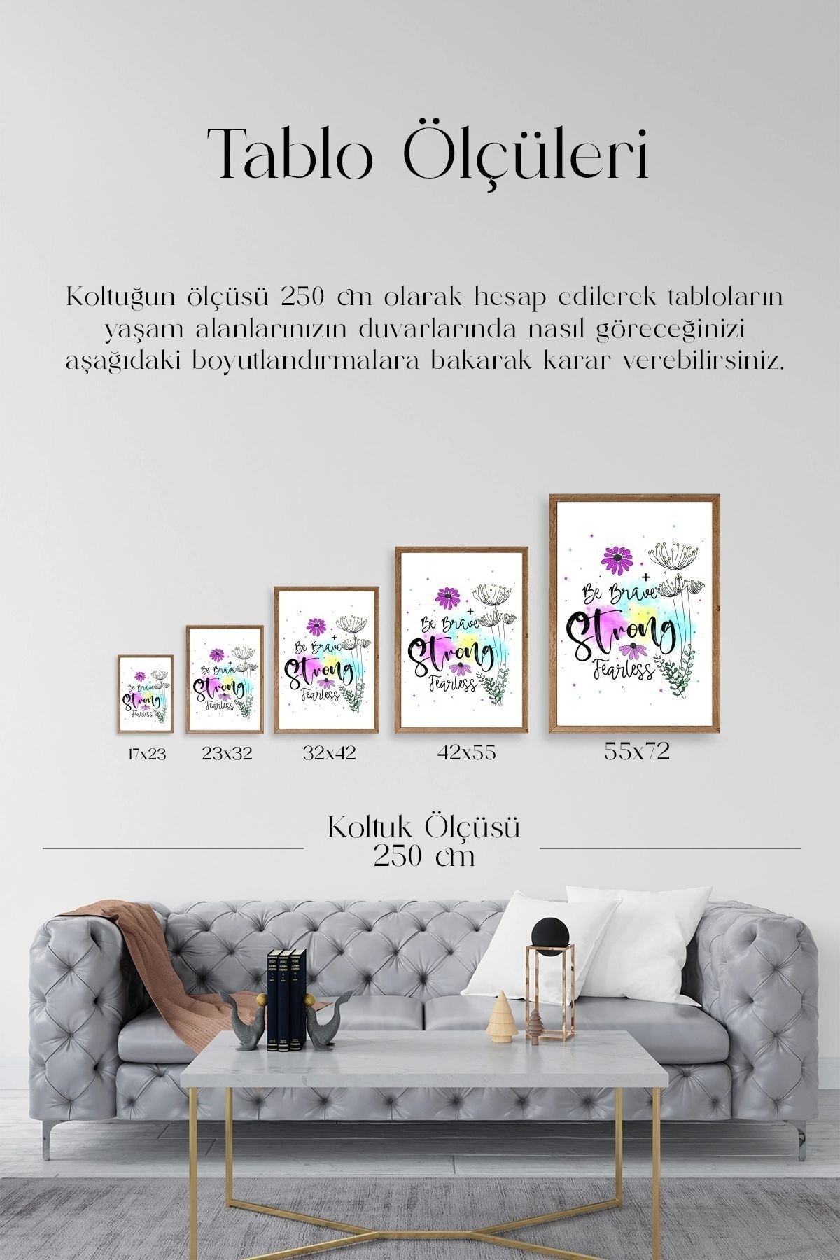 Motto Ahşap Çerçeveli Tablo 17 x 23