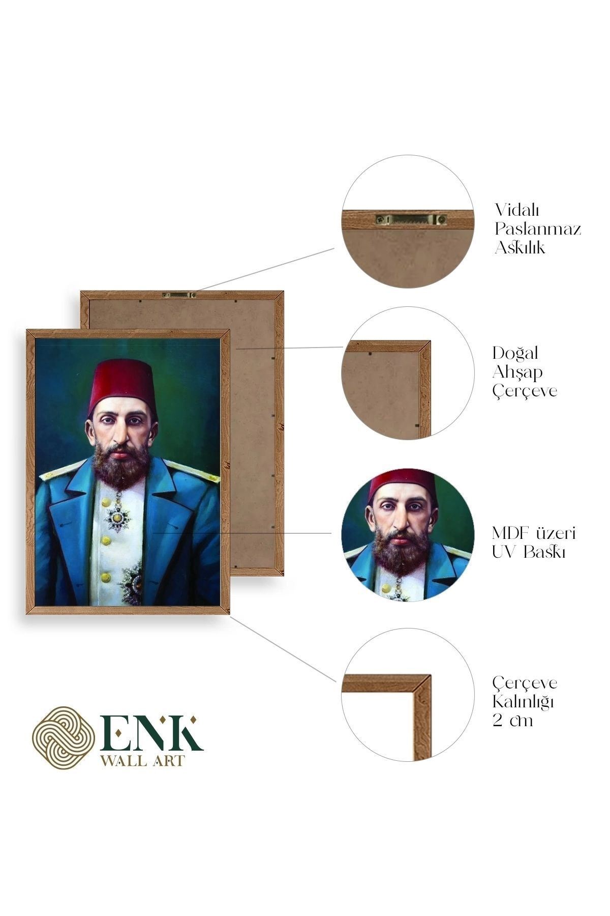 Abdülhamit Ahşap Çerçeveli Tablo 30 x 42