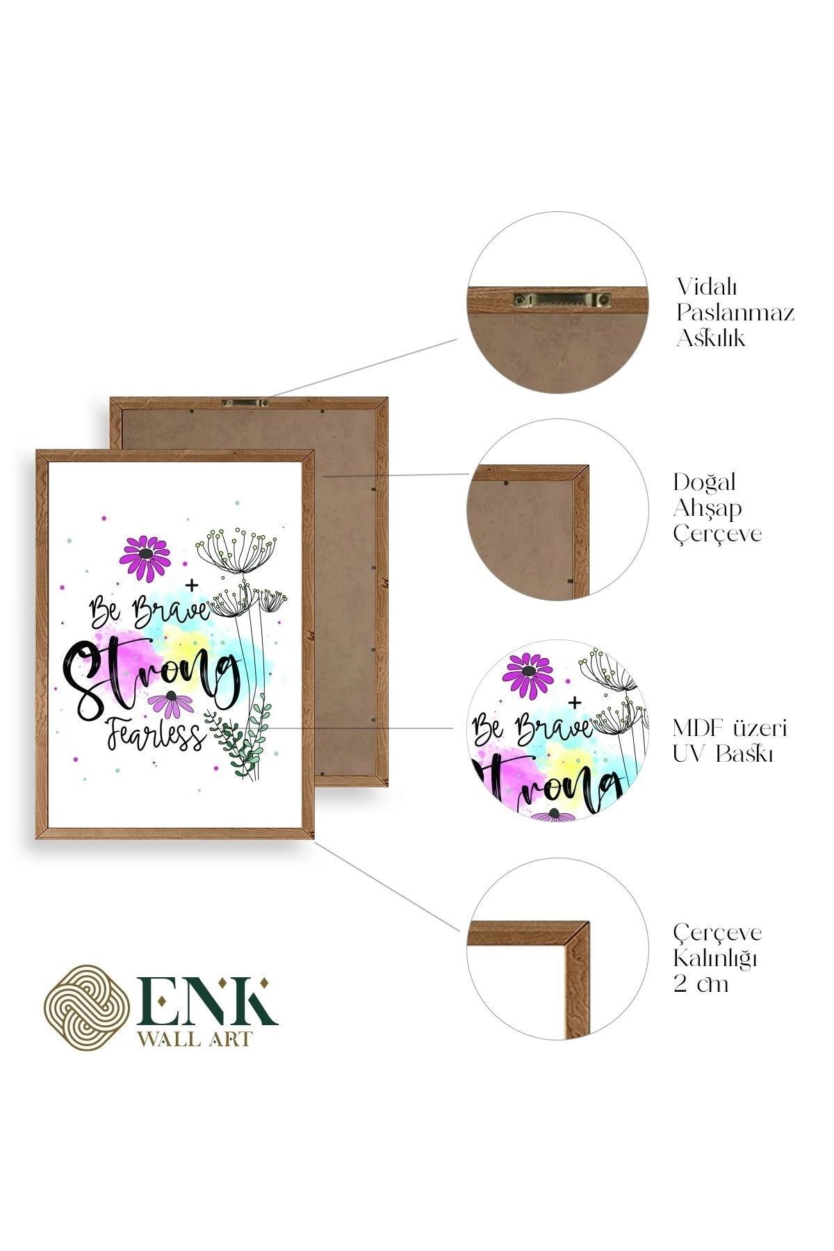 Motto Ahşap Çerçeveli Tablo 50 x 70