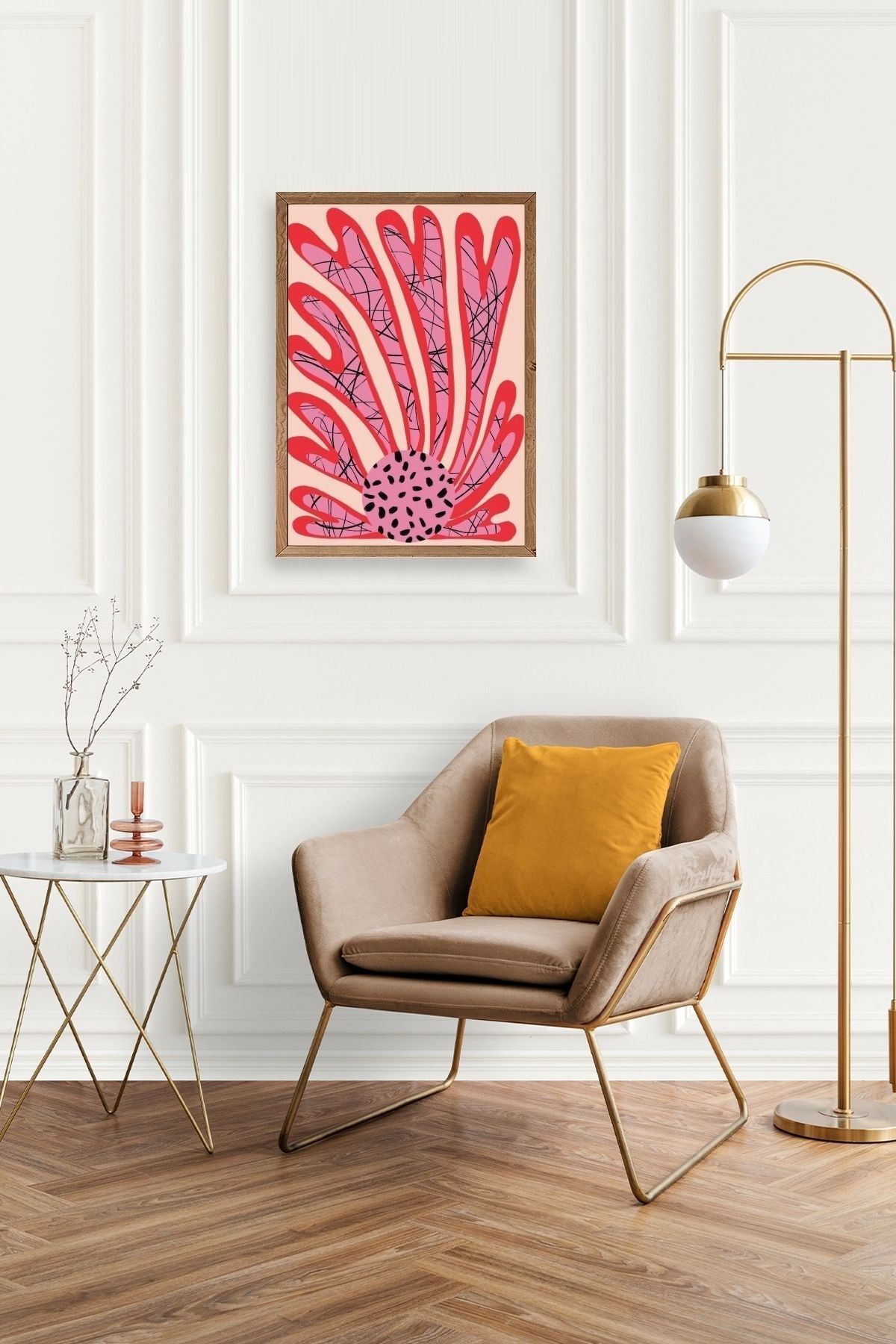 Çiçek Ahşap Çerçeveli Tablo 30 x 42