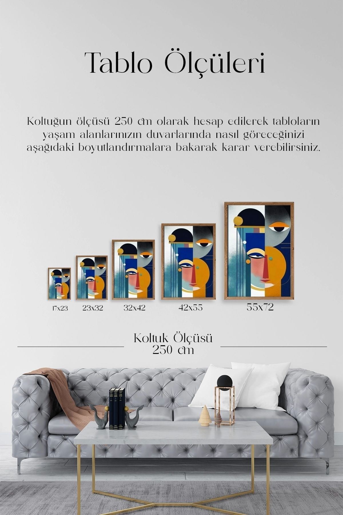 Modern Ahşap Çerçeveli Tablo 50 x 70
