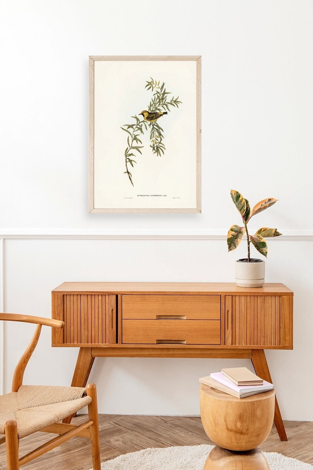 Daldaki Kuş Ahşap Çerçeveli Tablo 23 x 30