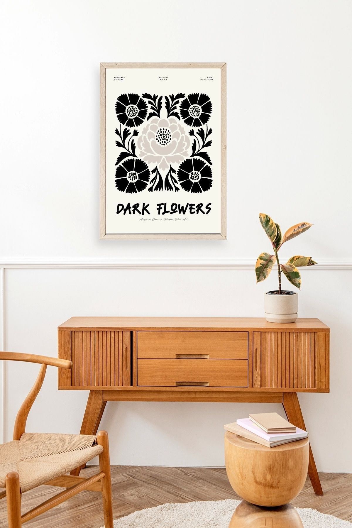 Çiçek Ahşap Çerçeveli Tablo 17 x 23