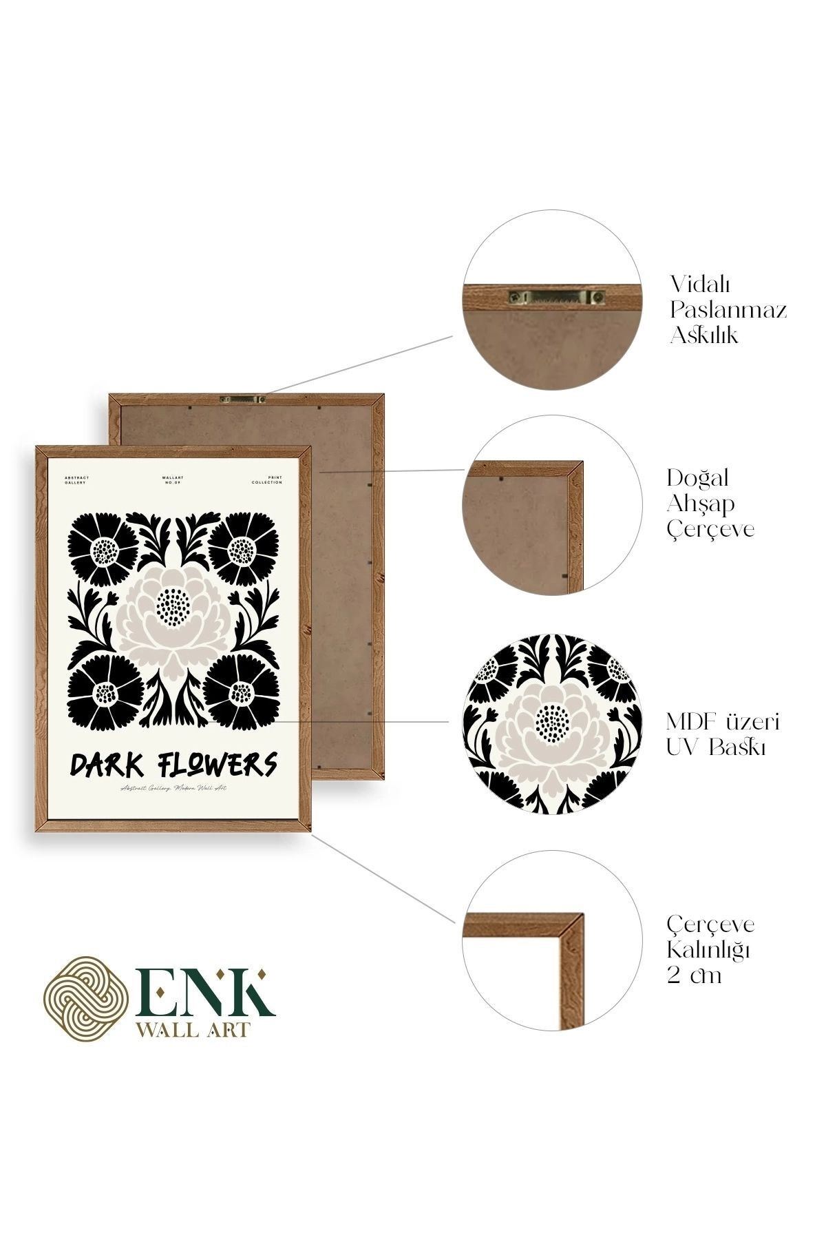 Çiçek Ahşap Çerçeveli Tablo 30 x 42