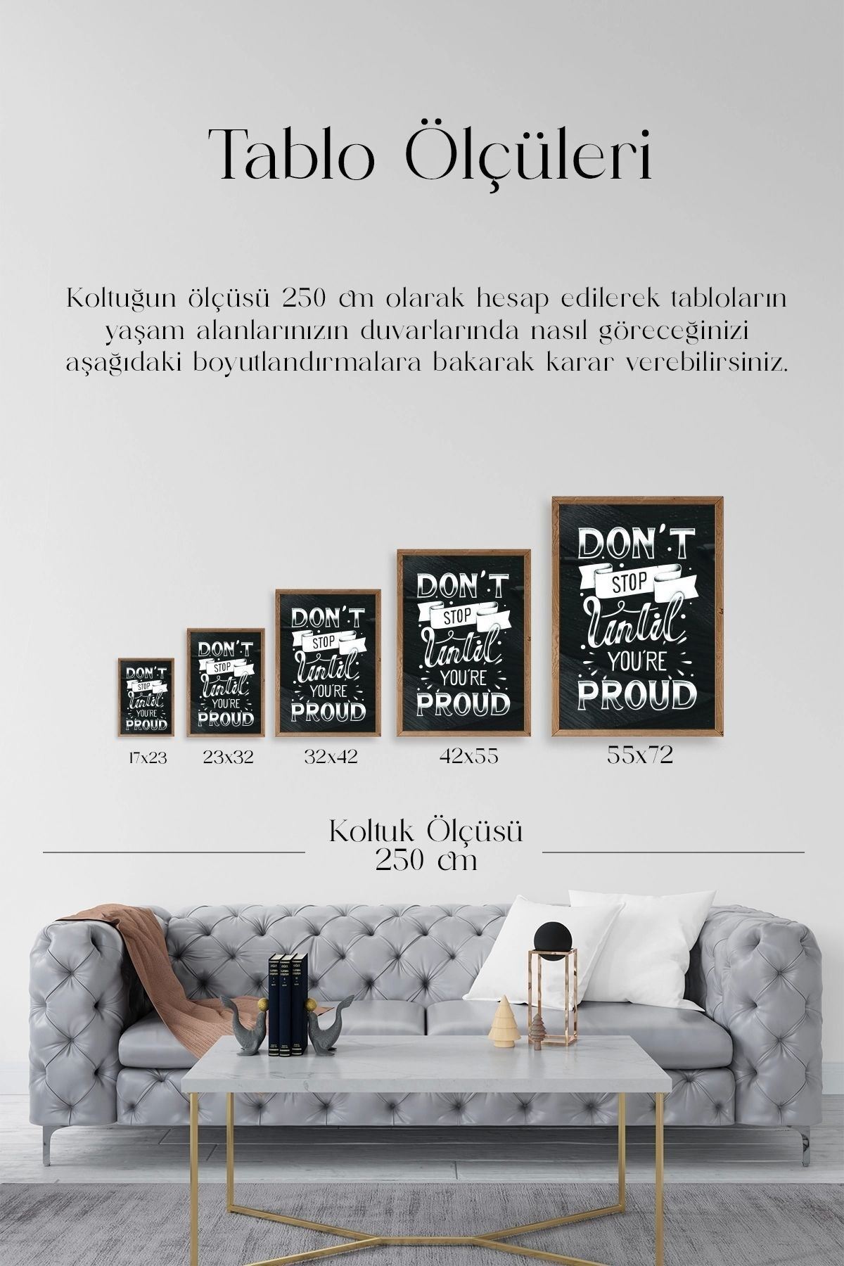 Motto Ahşap Çerçeveli Tablo 50 x 70