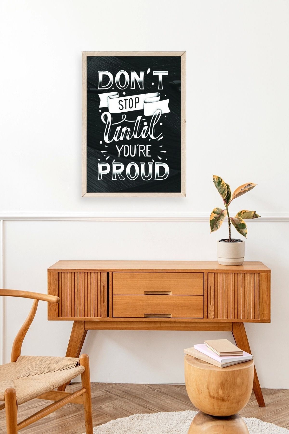 Motto Ahşap Çerçeveli Tablo 23 x 30