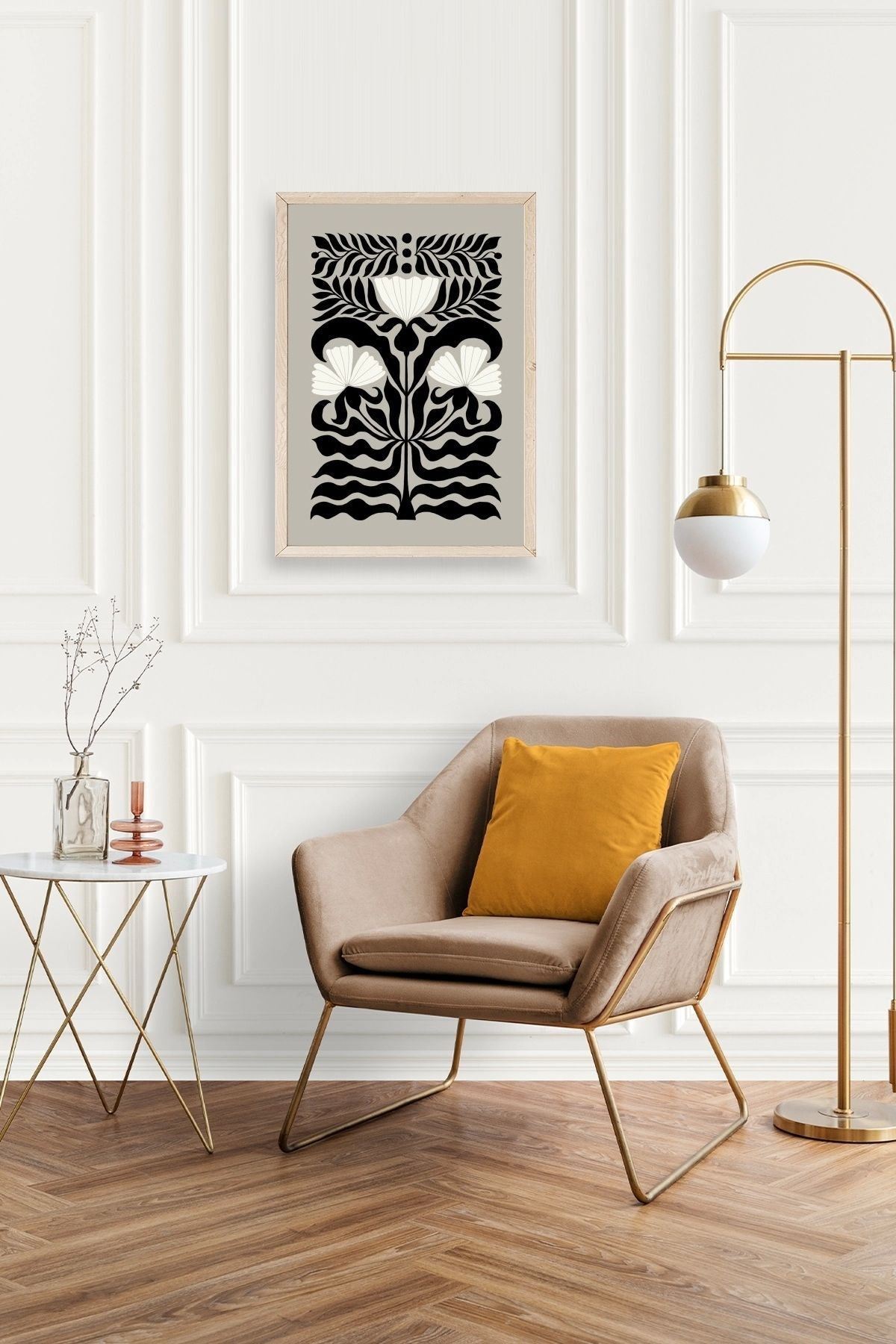 Çiçek Ahşap Çerçeveli Tablo 23 x 30