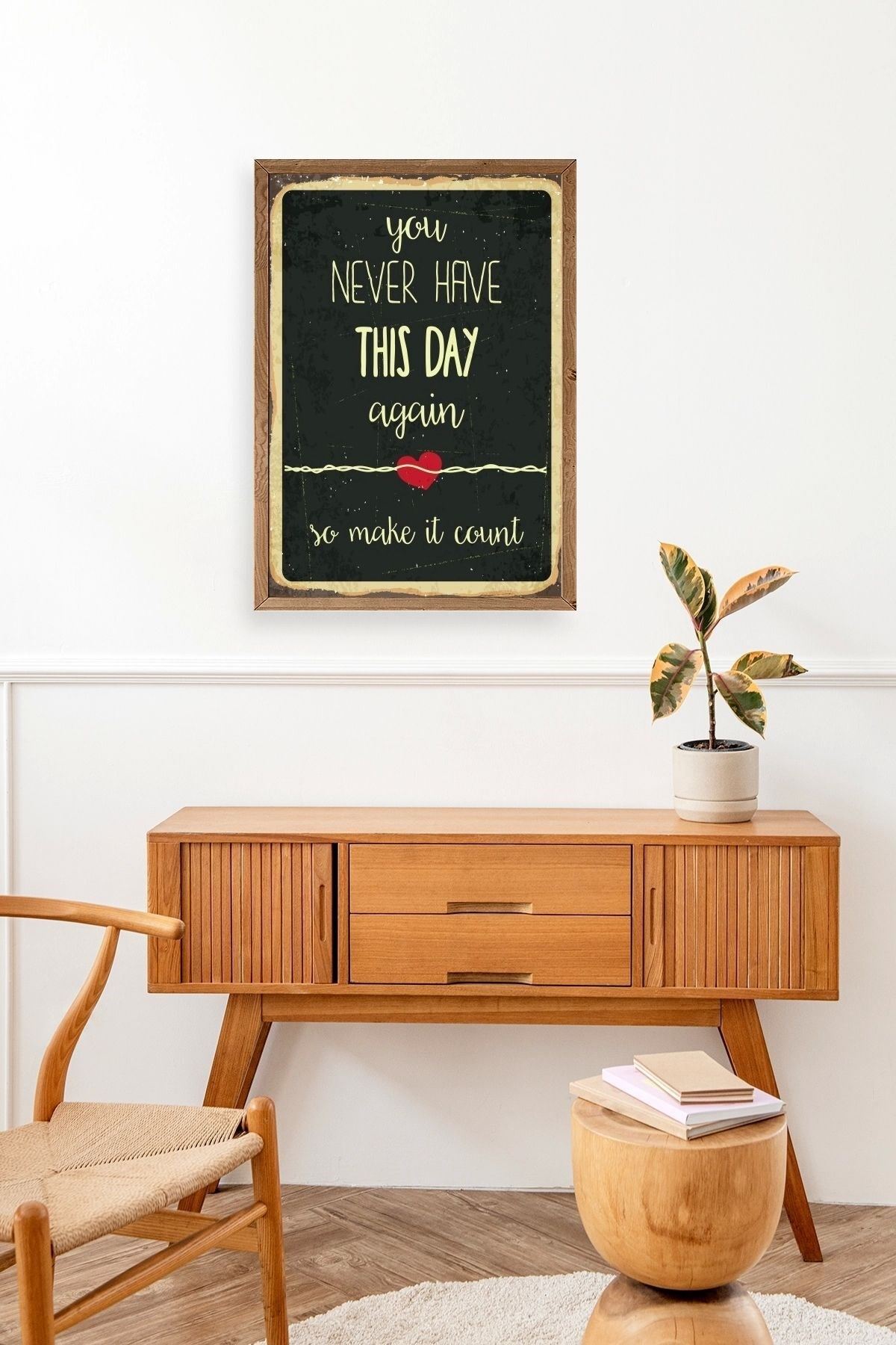 Motto Ahşap Çerçeveli Tablo 30 x 42