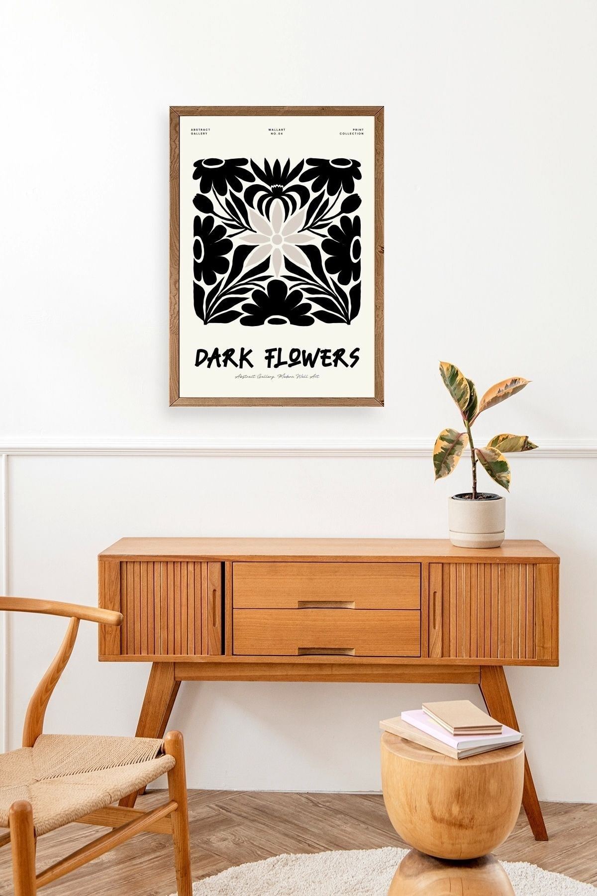 Çiçek Ahşap Çerçeveli Tablo 17 x 23