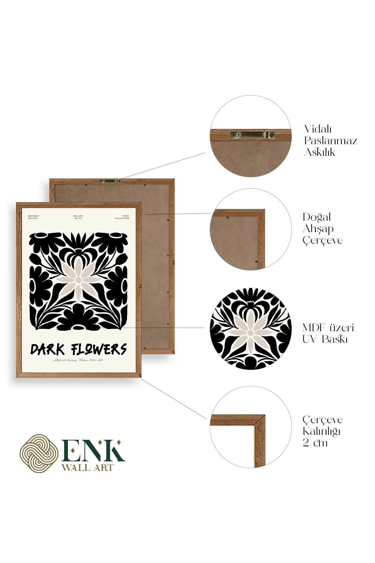 Çiçek Ahşap Çerçeveli Tablo 17 x 23