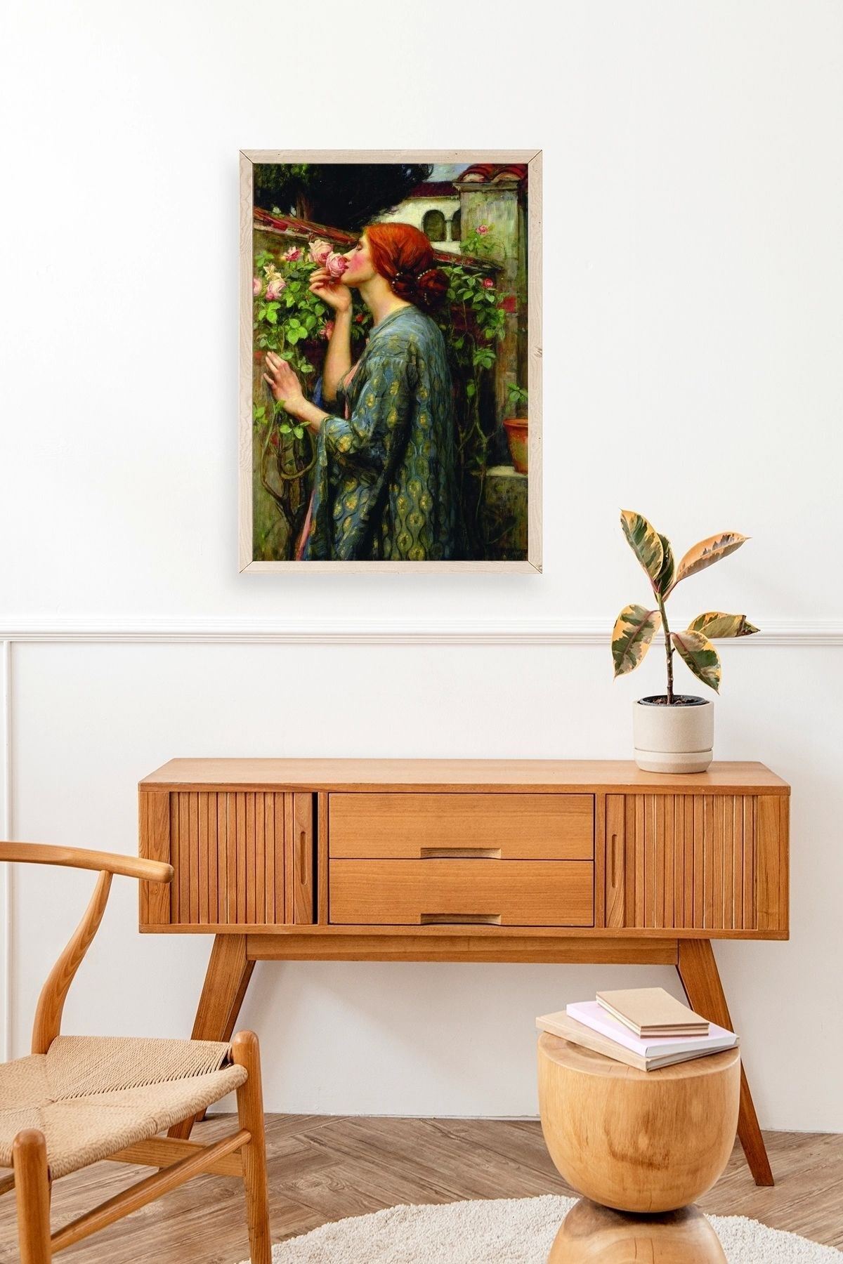 Kadın Ahşap Çerçeveli Tablo 23 x 30