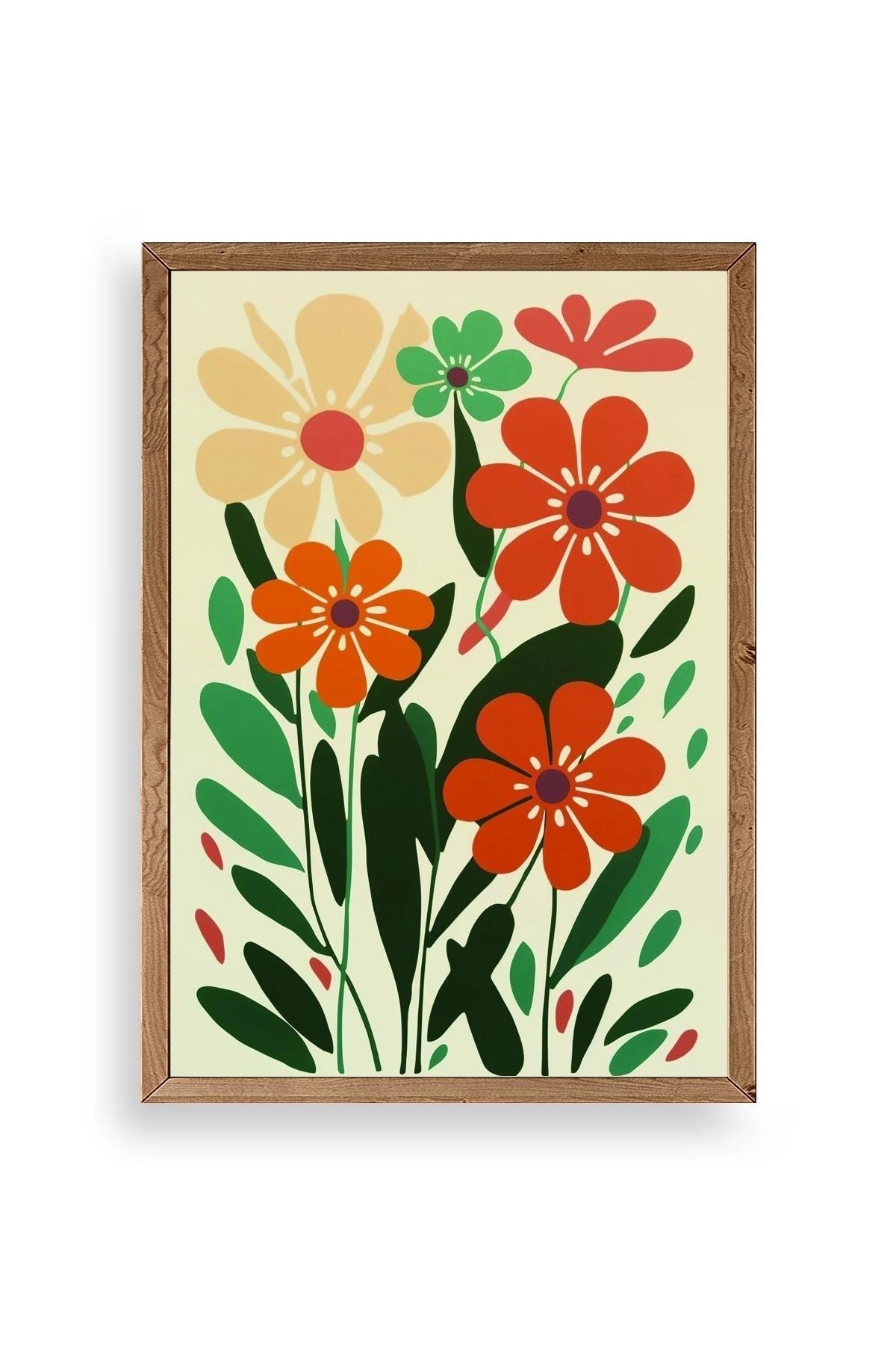 Çiçek Ahşap Çerçeveli Tablo 17 x 23