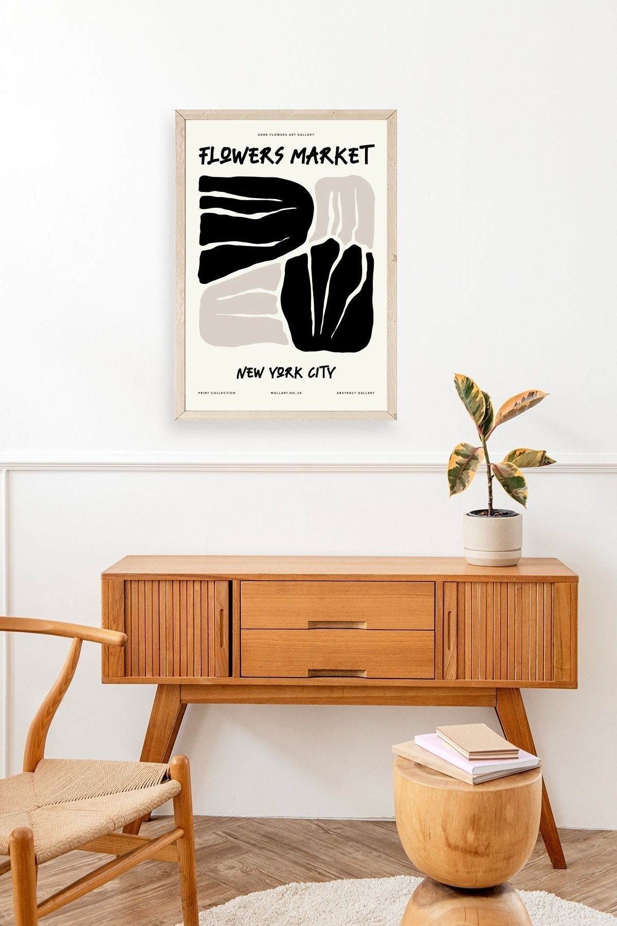 Çiçek Ahşap Çerçeveli Tablo 30 x 42