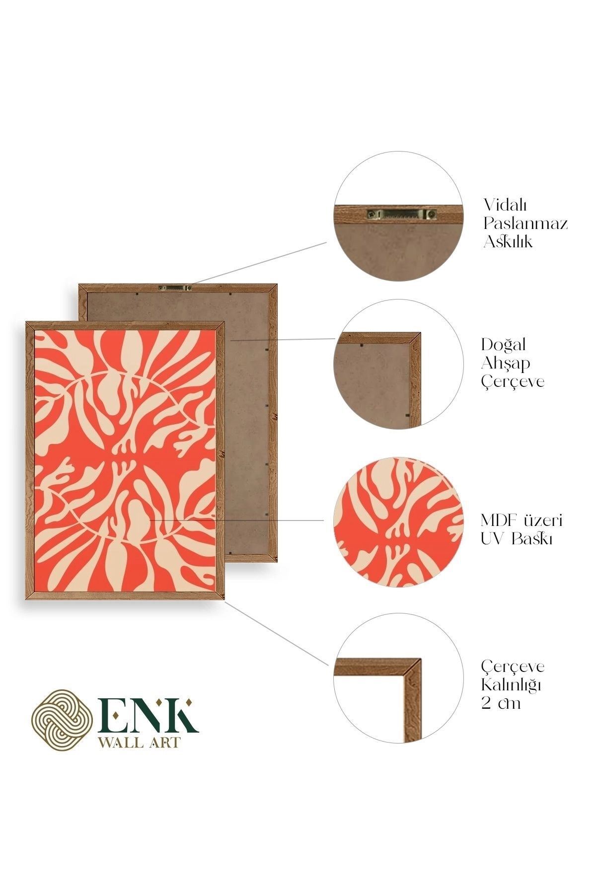 Modern Ahşap Çerçeveli Tablo 30 x 42