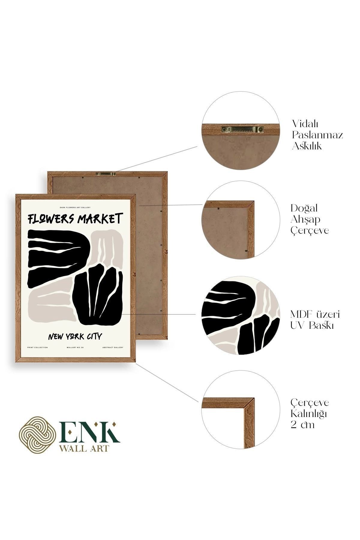 Çiçek Ahşap Çerçeveli Tablo 17 x 23