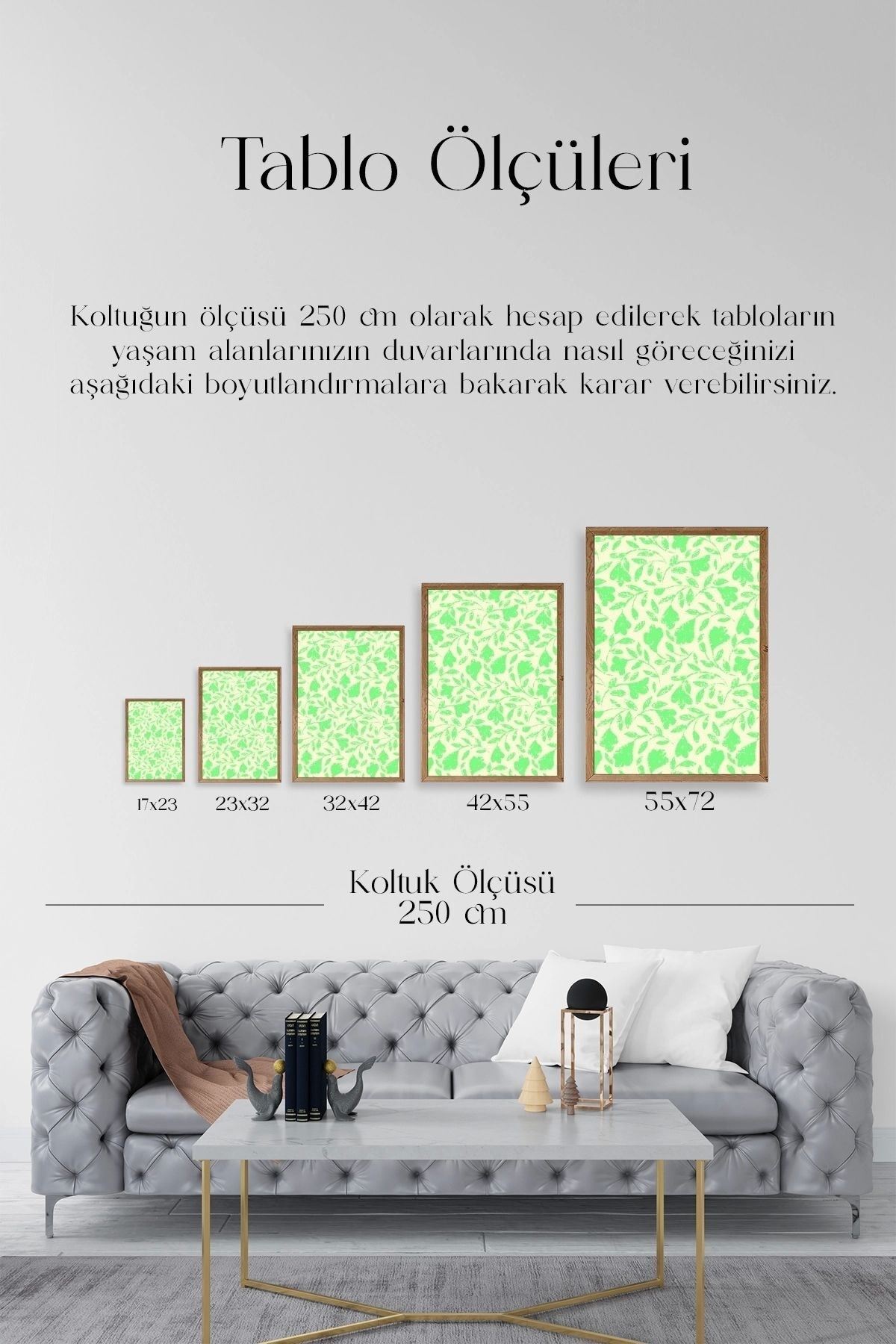 Yapraklar Ahşap Çerçeveli Tablo 23 x 30