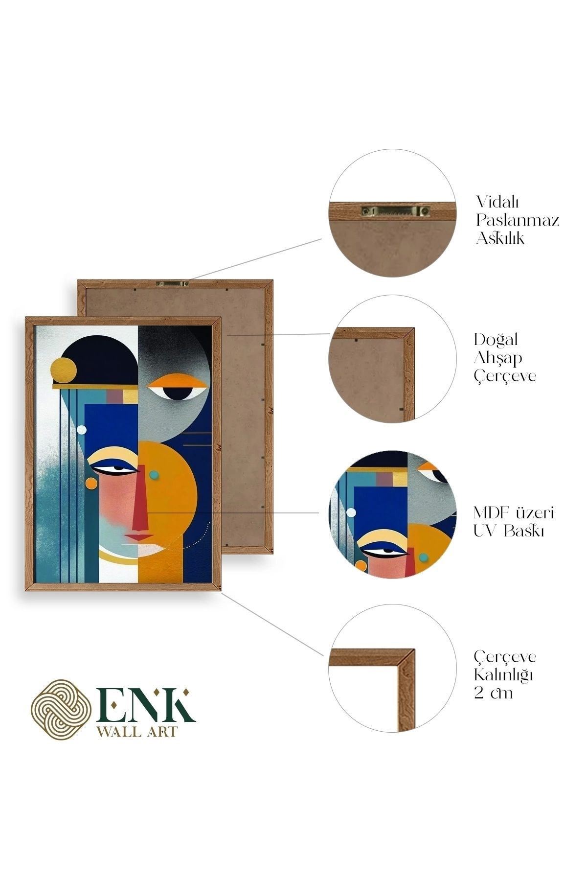 Modern Ahşap Çerçeveli Tablo 17 x 23
