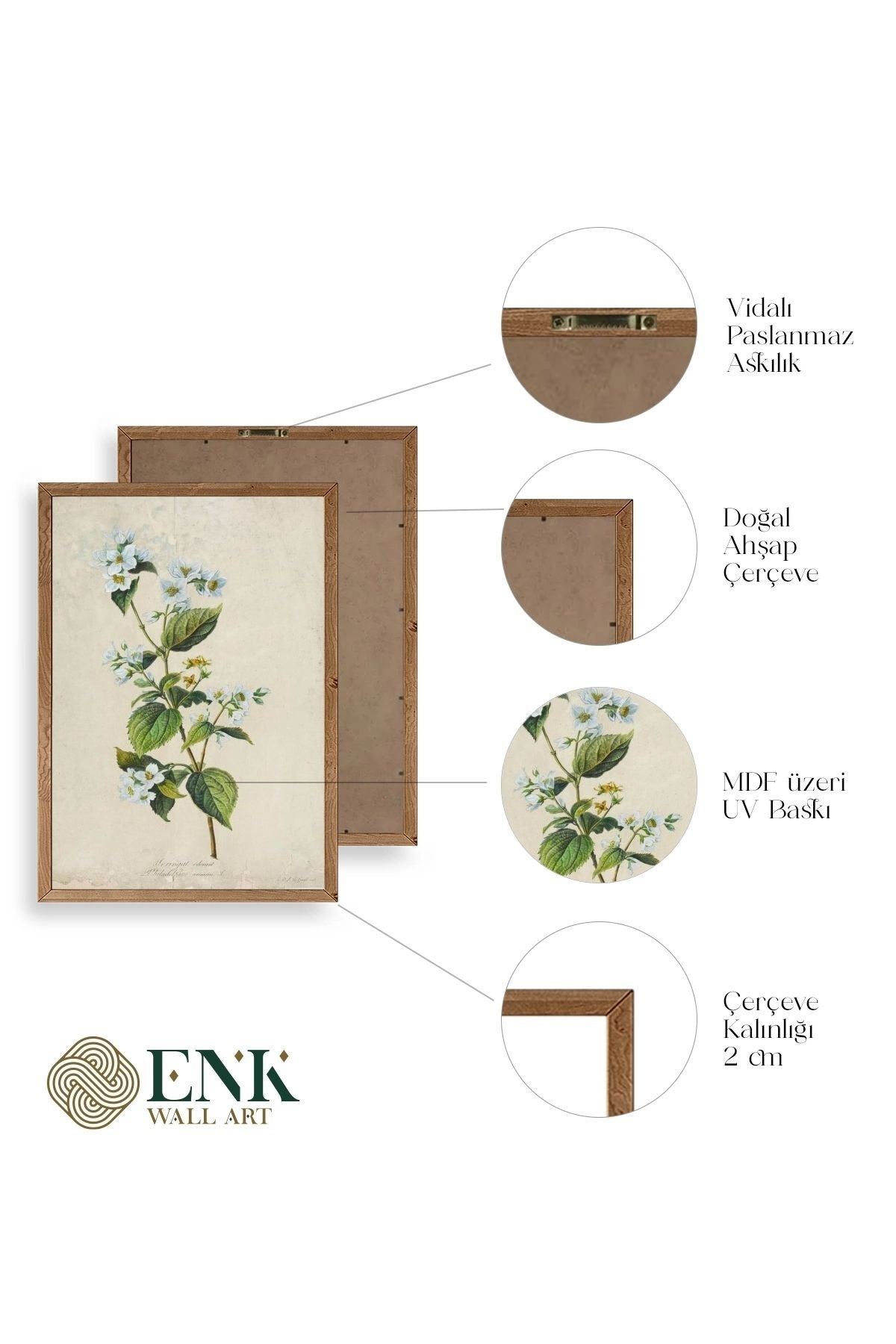 Çiçek Ahşap Çerçeveli Tablo 50 x 70