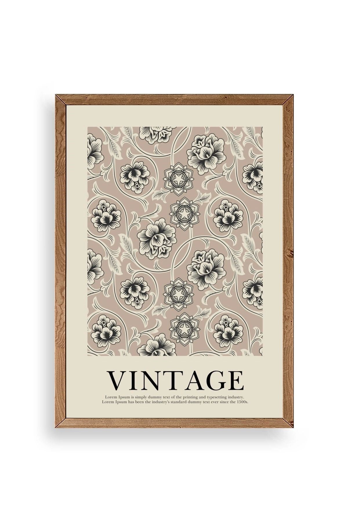 Vintage Ahşap Çerçeveli Tablo 17 x 23