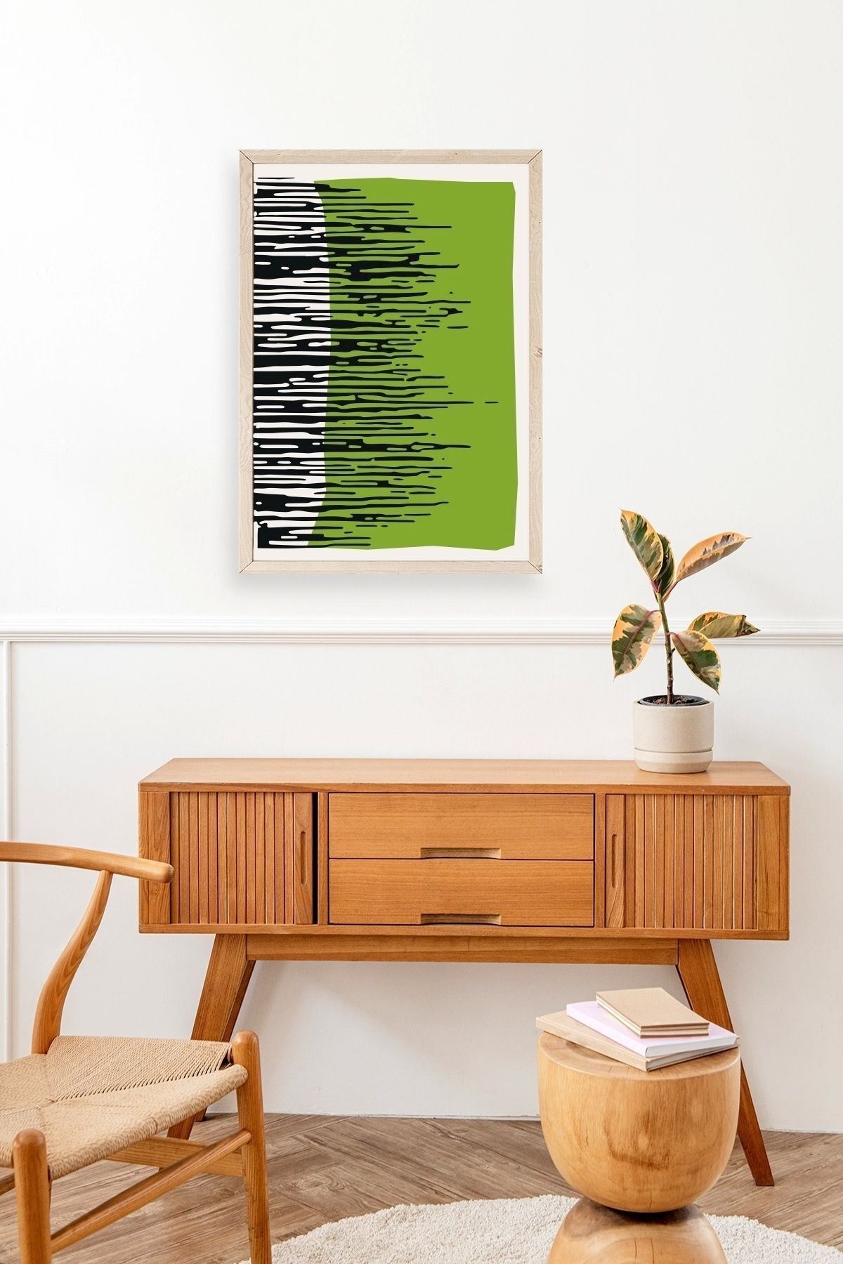 Modern Ahşap Çerçeveli Tablo 17 x 23