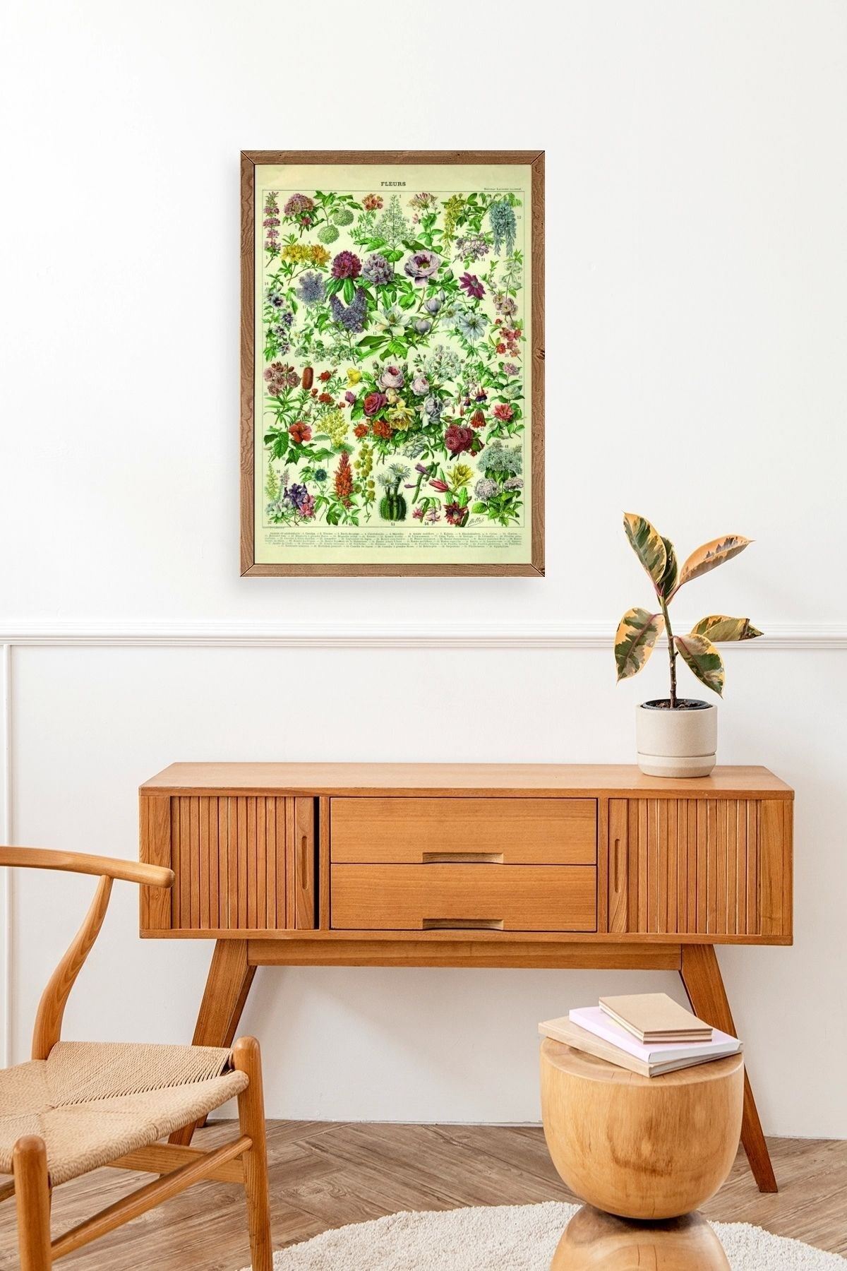 Çiçekler Ahşap Çerçeveli Tablo 17 x 23