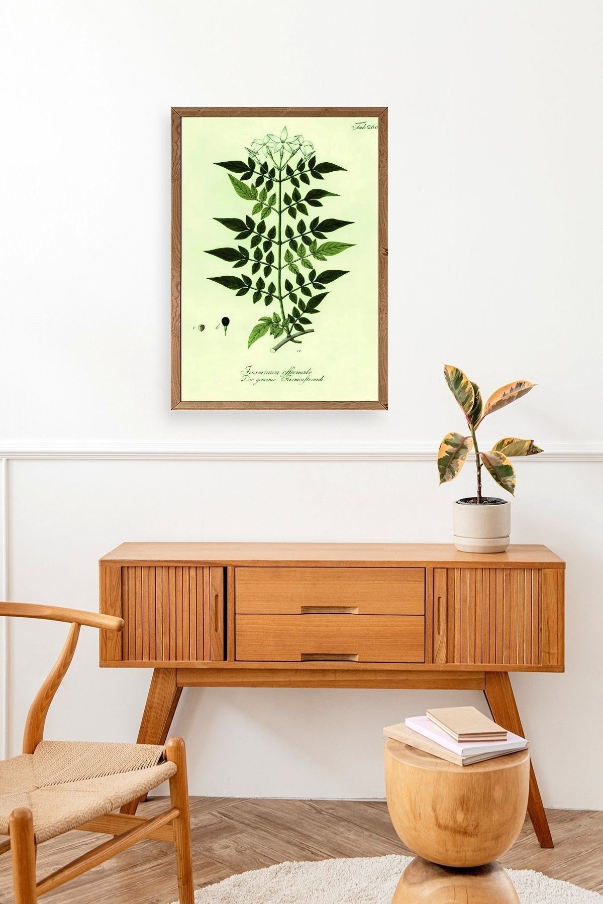 Yapraklar Ahşap Çerçeveli Tablo 30 x 42