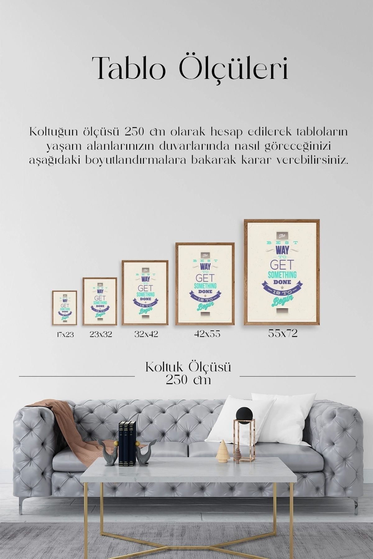 Motto Ahşap Çerçeveli Tablo 30 x 42