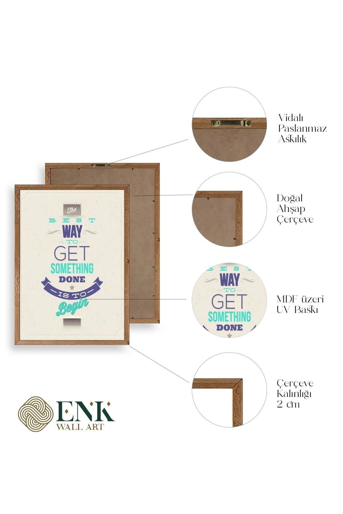 Motto Ahşap Çerçeveli Tablo 23 x 30