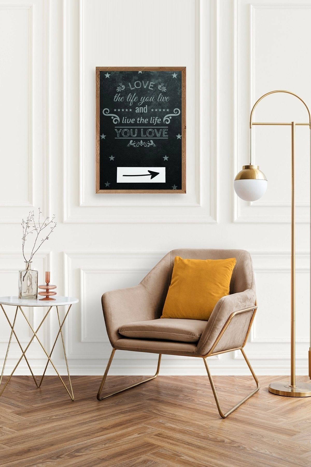 Motto Ahşap Çerçeveli Tablo 17 x 23