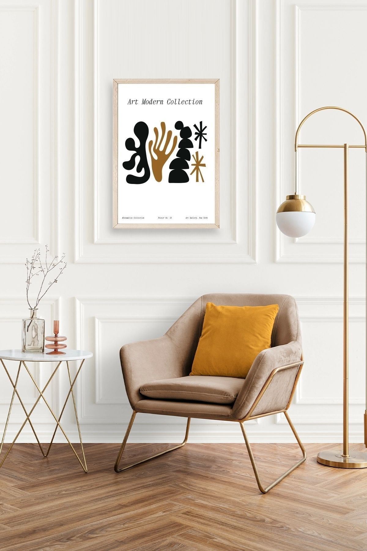 Soyut Ahşap Çerçeveli Tablo 23 x 30