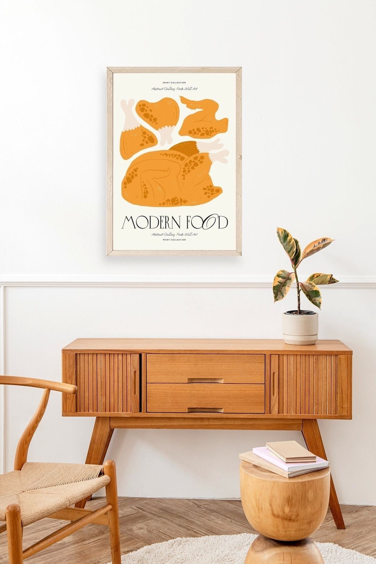 Tavuk Ahşap Çerçeveli Tablo 30 x 42