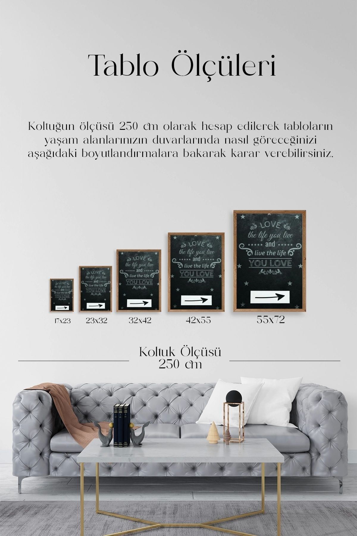 Motto Ahşap Çerçeveli Tablo 50 x 70