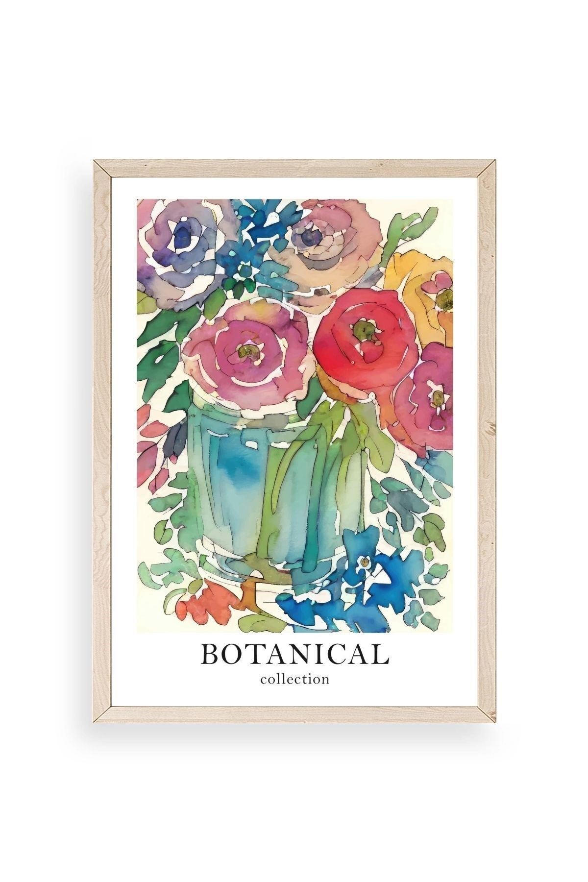 Çiçek Ahşap Çerçeveli Tablo 17 x 23