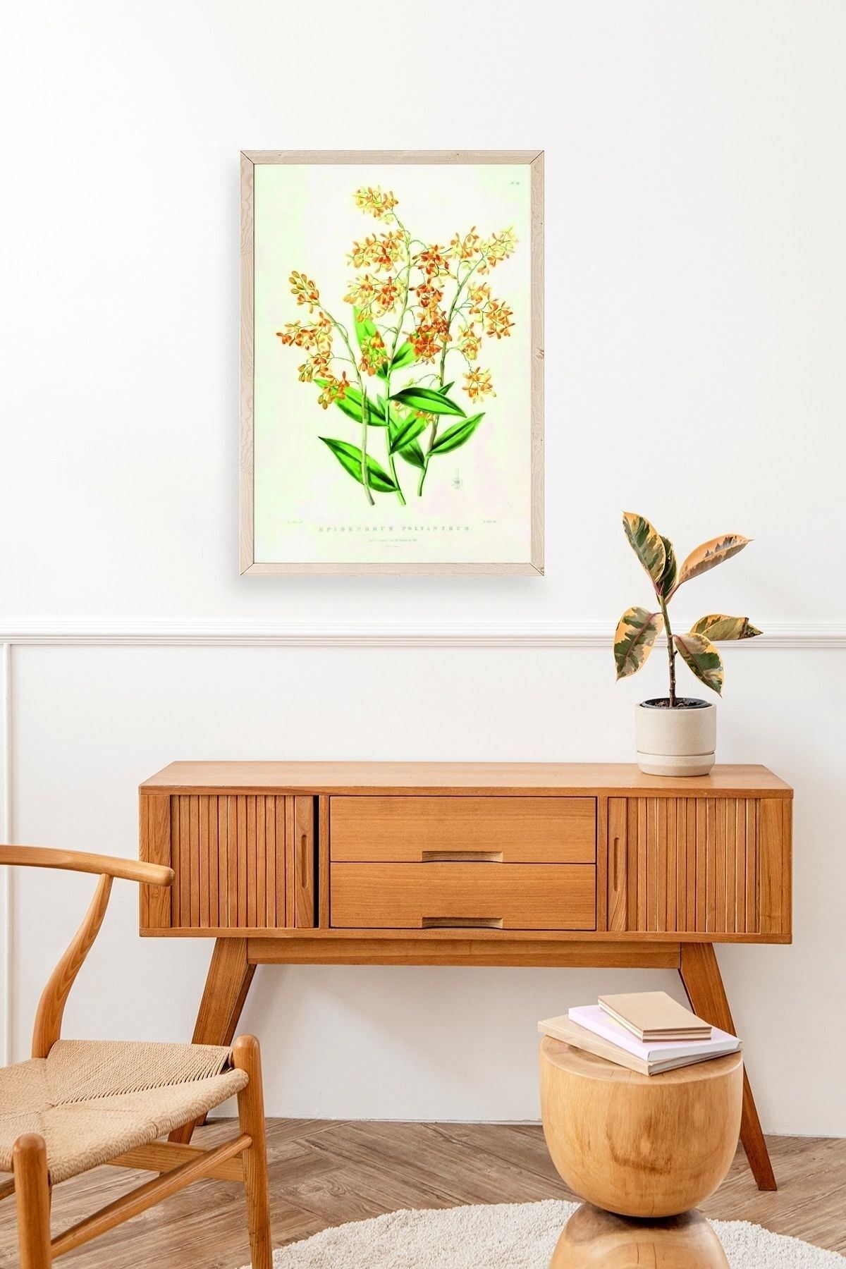 Çiçek Ahşap Çerçeveli Tablo 17 x 23