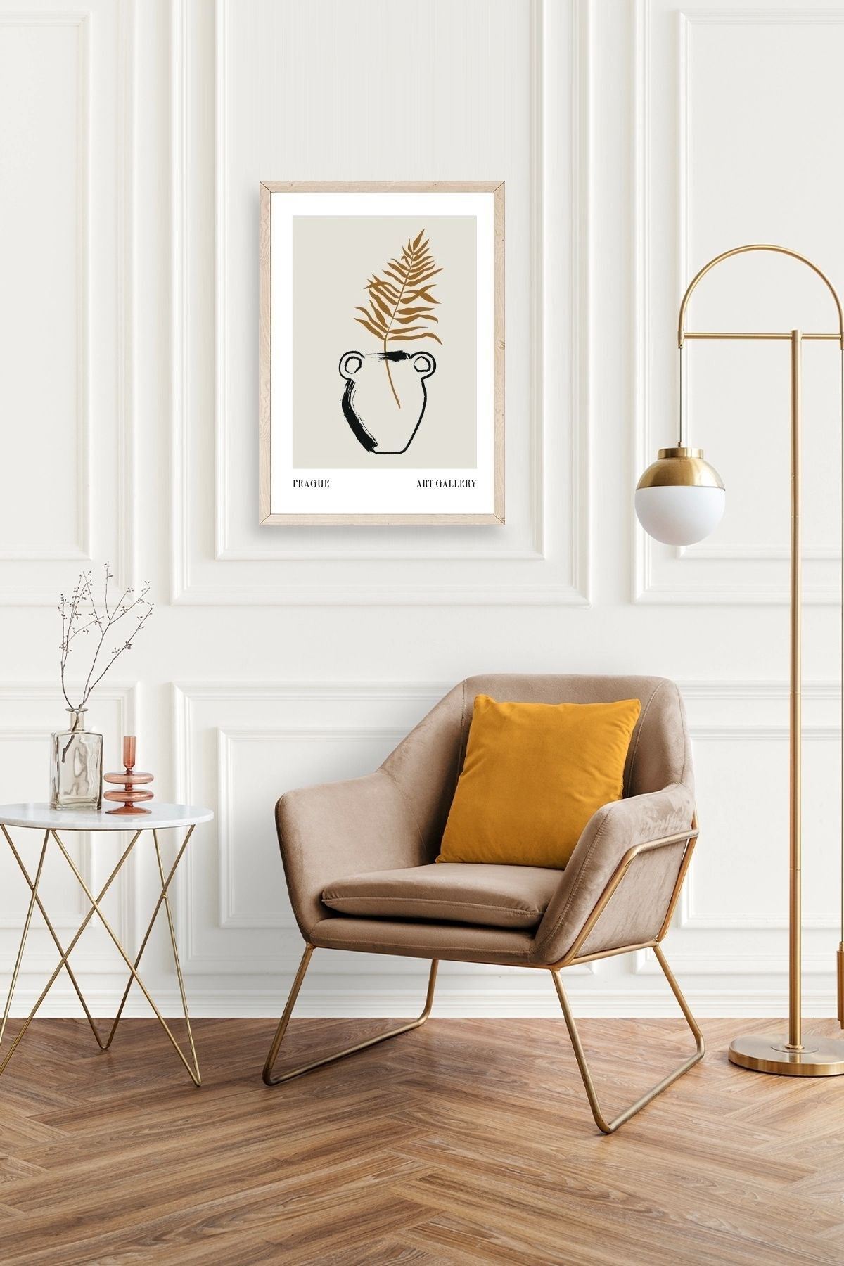 Vazo Ahşap Çerçeveli Tablo 17 x 23